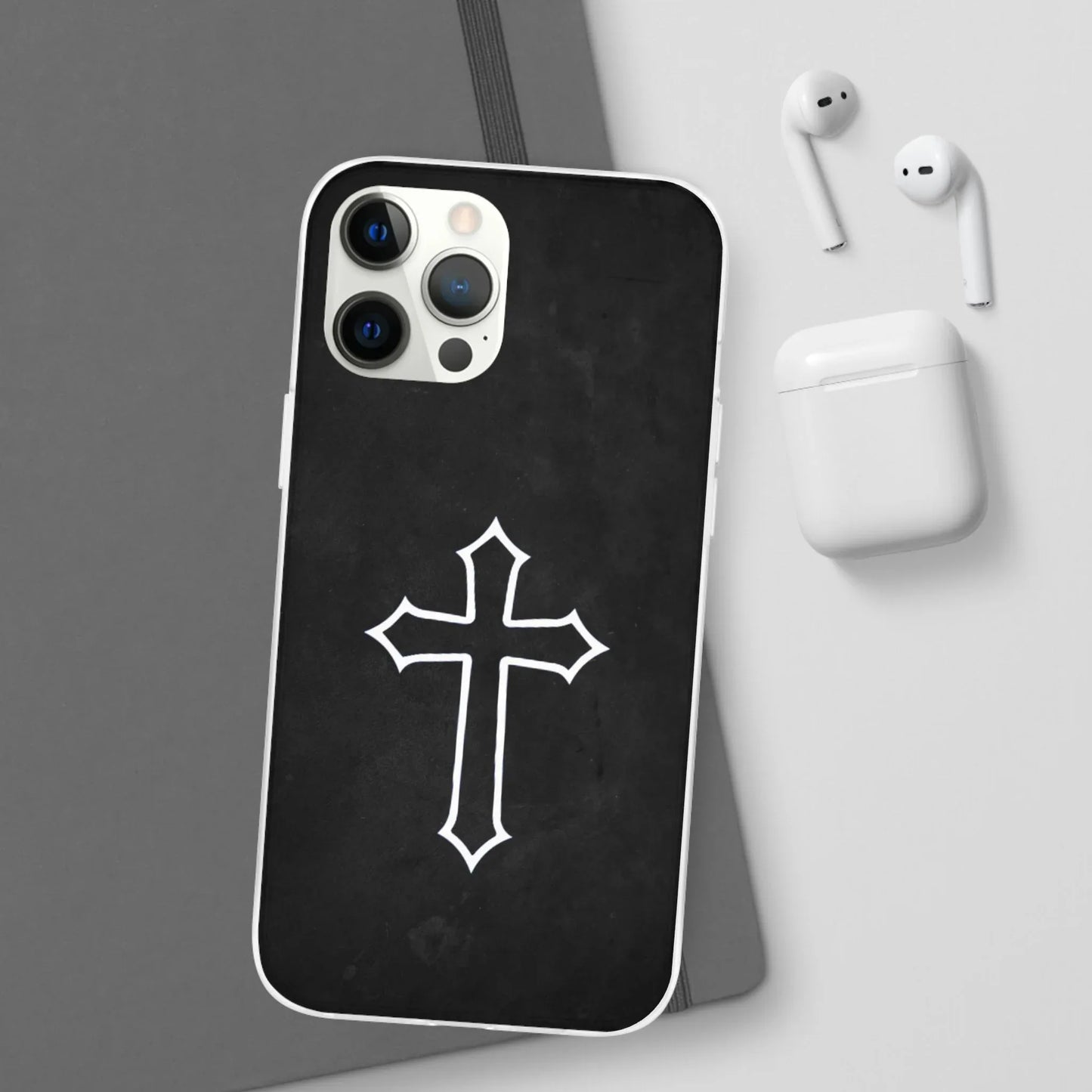 Black Christian Cross Phone Case - Flexible Edition - Sheep Of Jesus