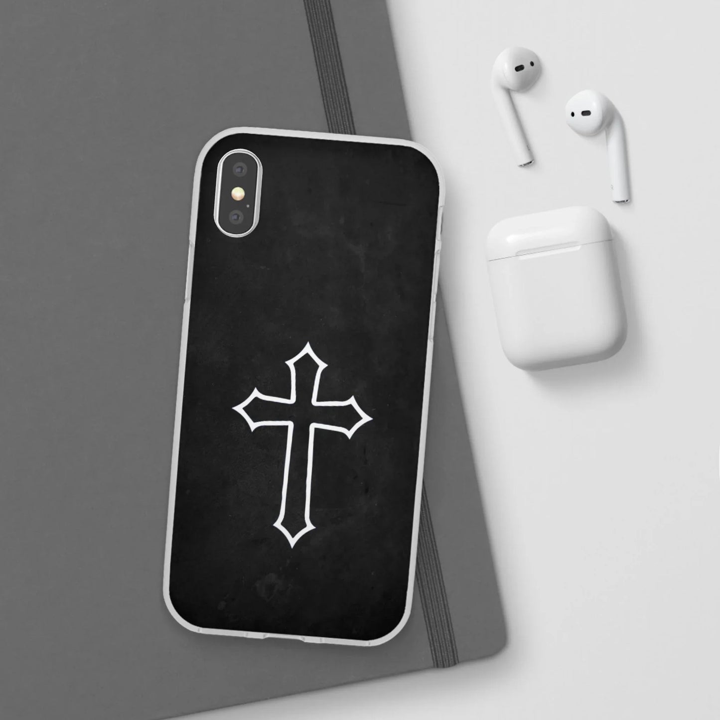 Black Christian Cross Phone Case - Flexible Edition - Sheep Of Jesus