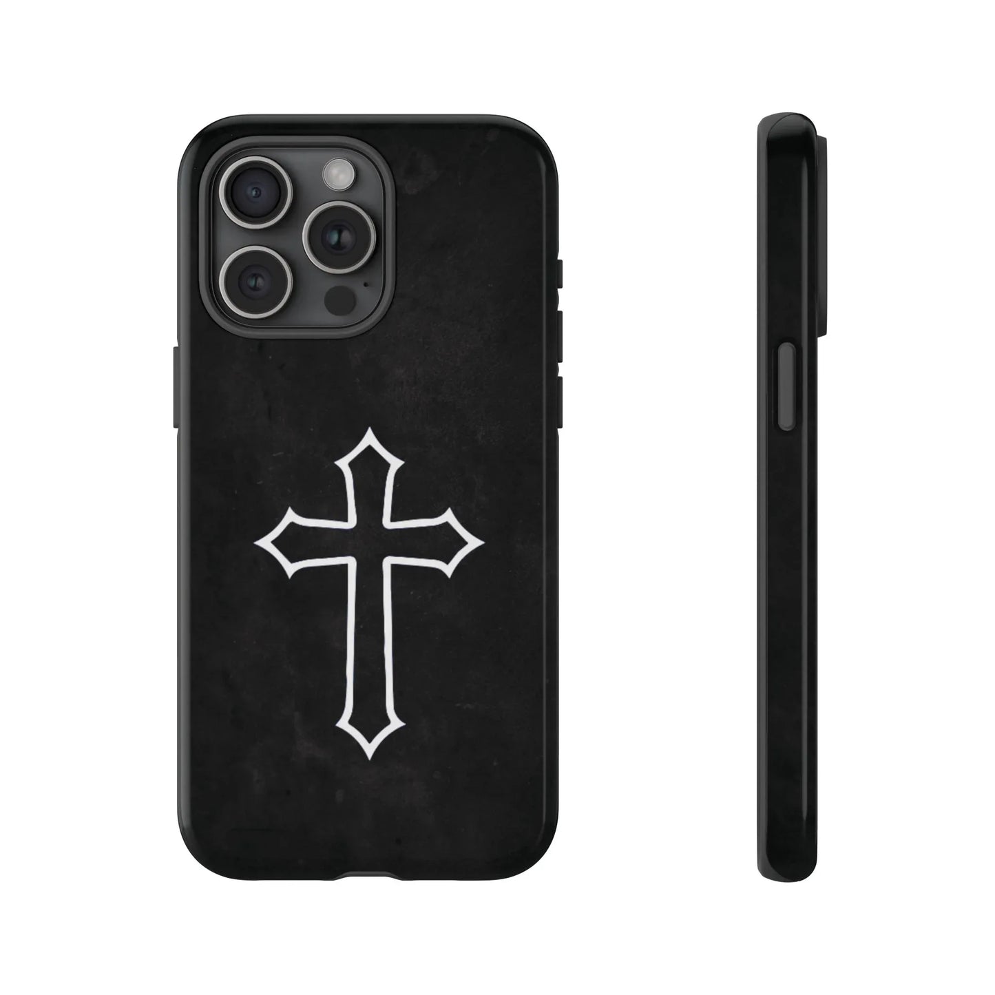 Black Christian Cross Phone Case - Glossy Edition - Sheep Of Jesus