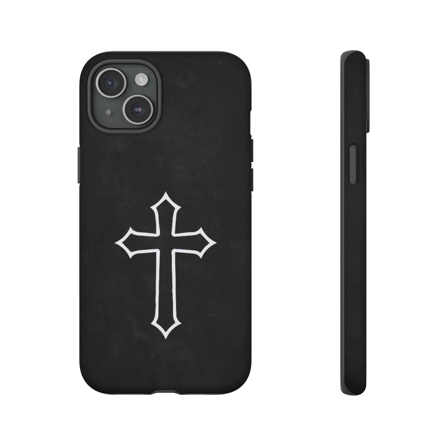 Black Christian Cross Phone Case - Matte Edition - Sheep Of Jesus