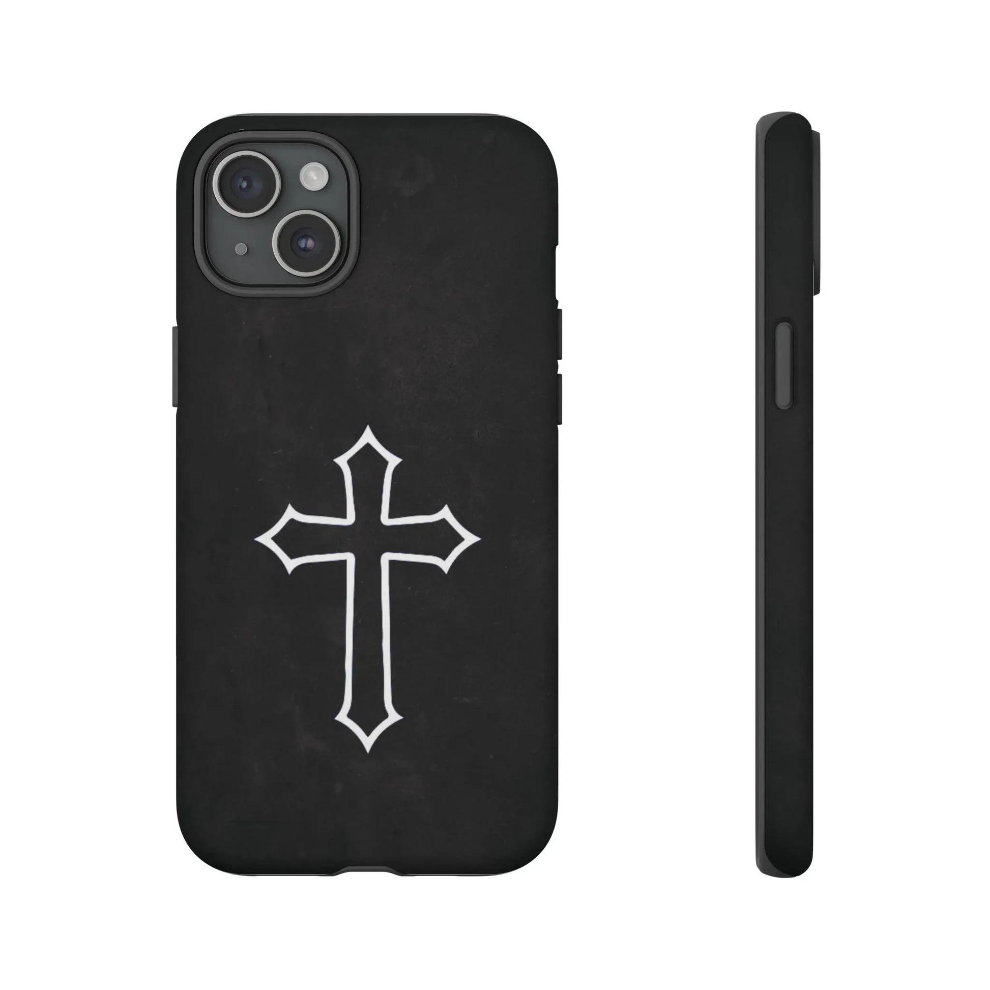 Black Christian Cross Phone Case - Matte Edition - Sheep Of Jesus
