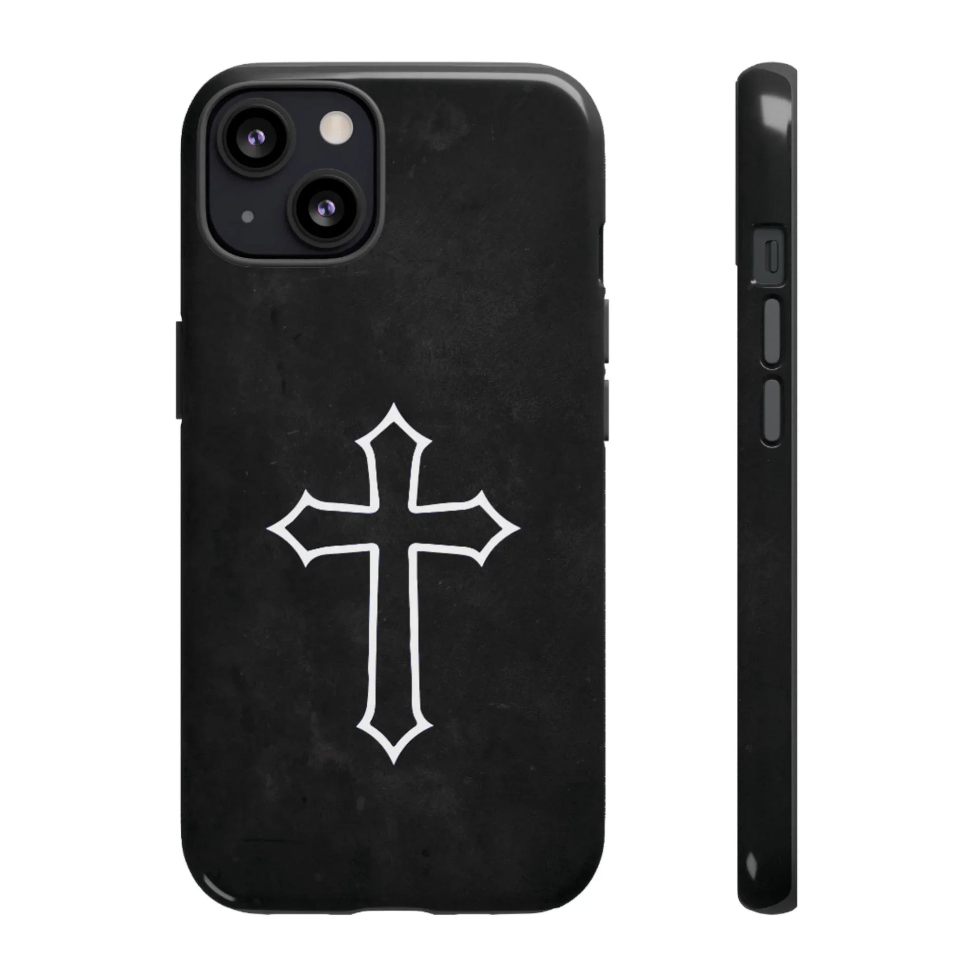 Black Christian Cross Phone Case - Glossy Edition - Sheep Of Jesus