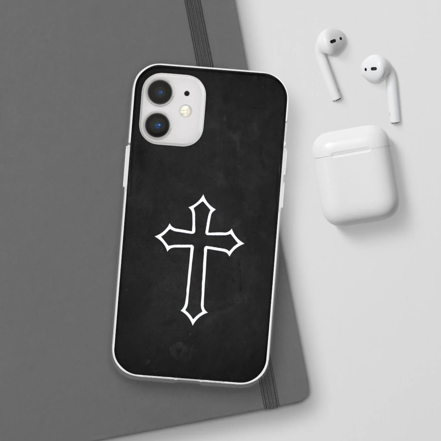 Black Christian Cross Phone Case - Flexible Edition - Sheep Of Jesus