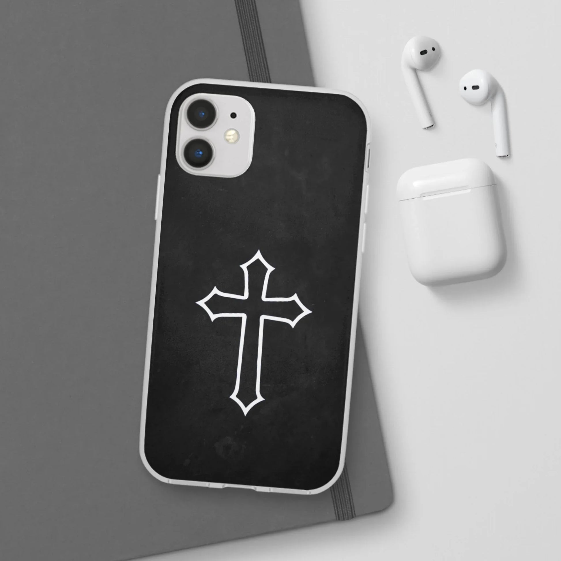 Black Christian Cross Phone Case - Flexible Edition - Sheep Of Jesus
