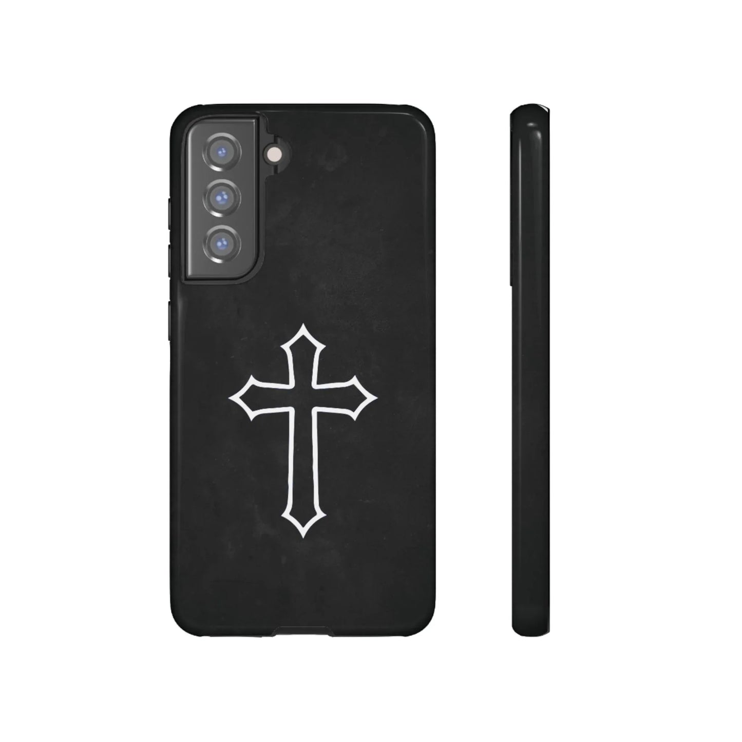 Black Christian Cross Phone Case - Glossy Edition - Sheep Of Jesus