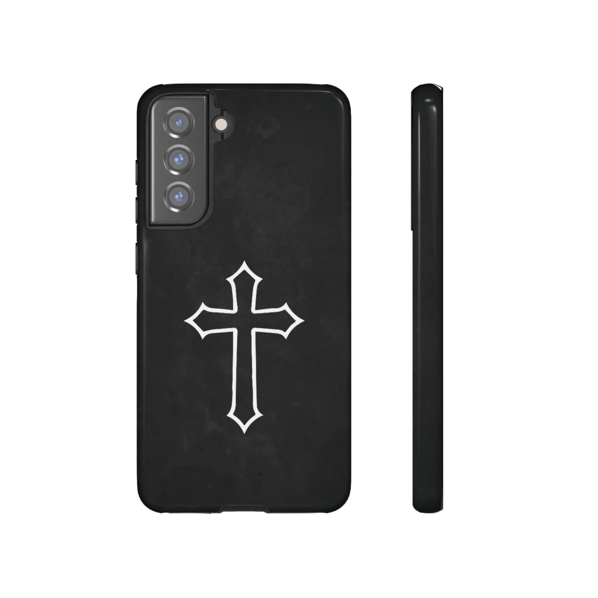 Black Christian Cross Phone Case - Glossy Edition - Sheep Of Jesus
