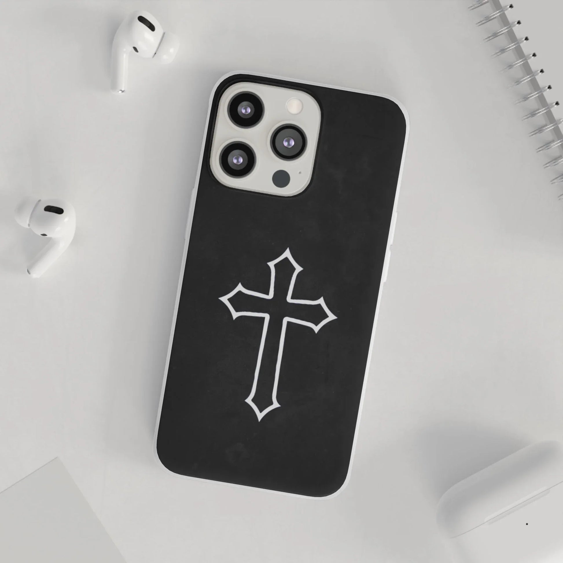Black Christian Cross Phone Case - Flexible Edition - Sheep Of Jesus