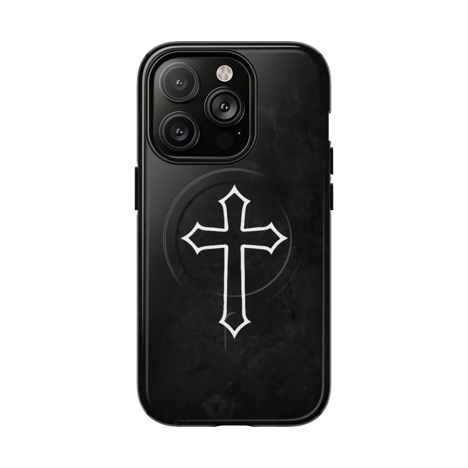 Black Christian Cross Phone Case - Matte/Glossy Edition + Magnetic - Sheep Of Jesus