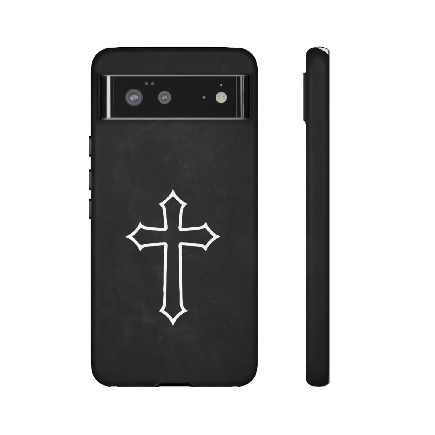 Black Christian Cross Phone Case - Matte Edition - Sheep Of Jesus