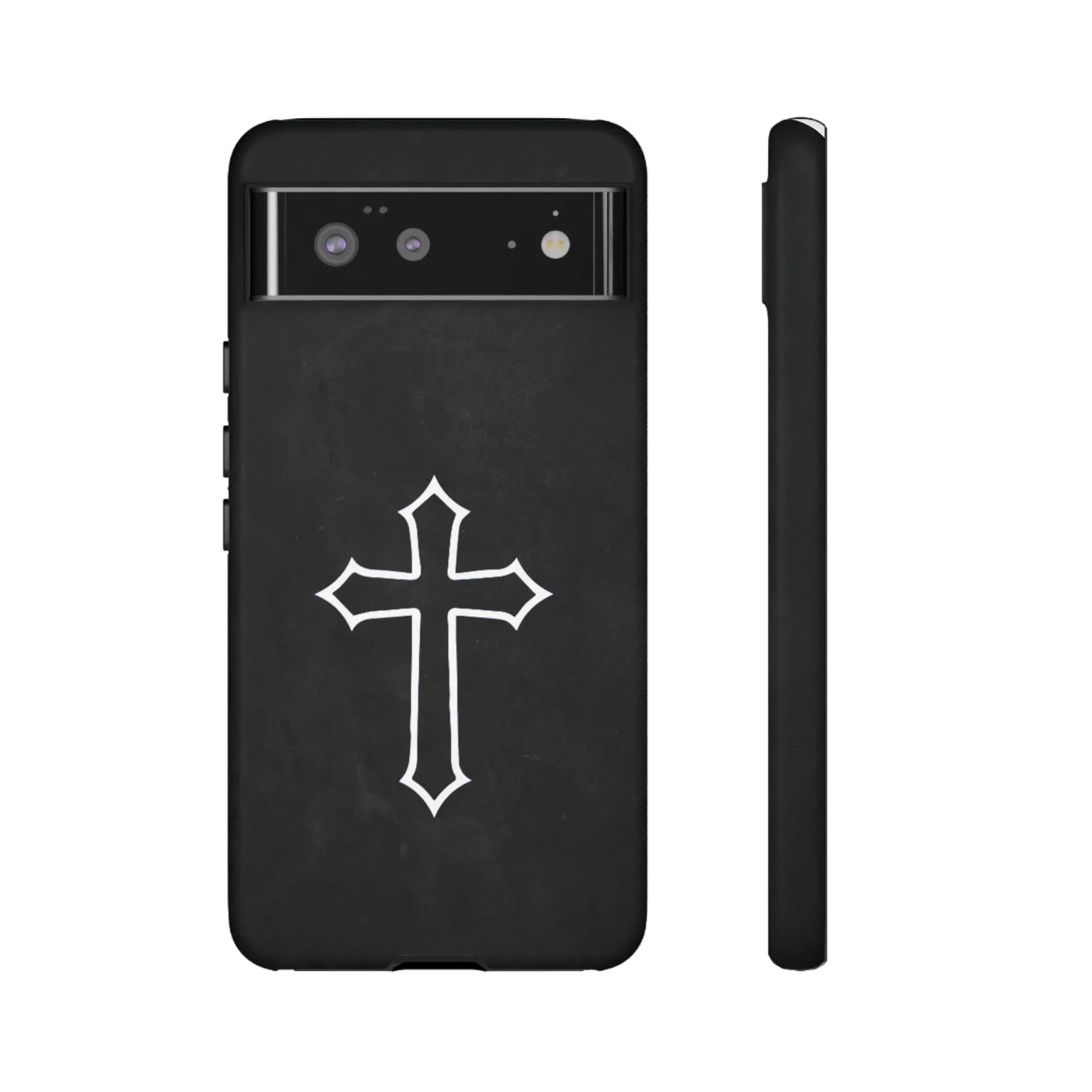 Black Christian Cross Phone Case - Matte Edition - Sheep Of Jesus