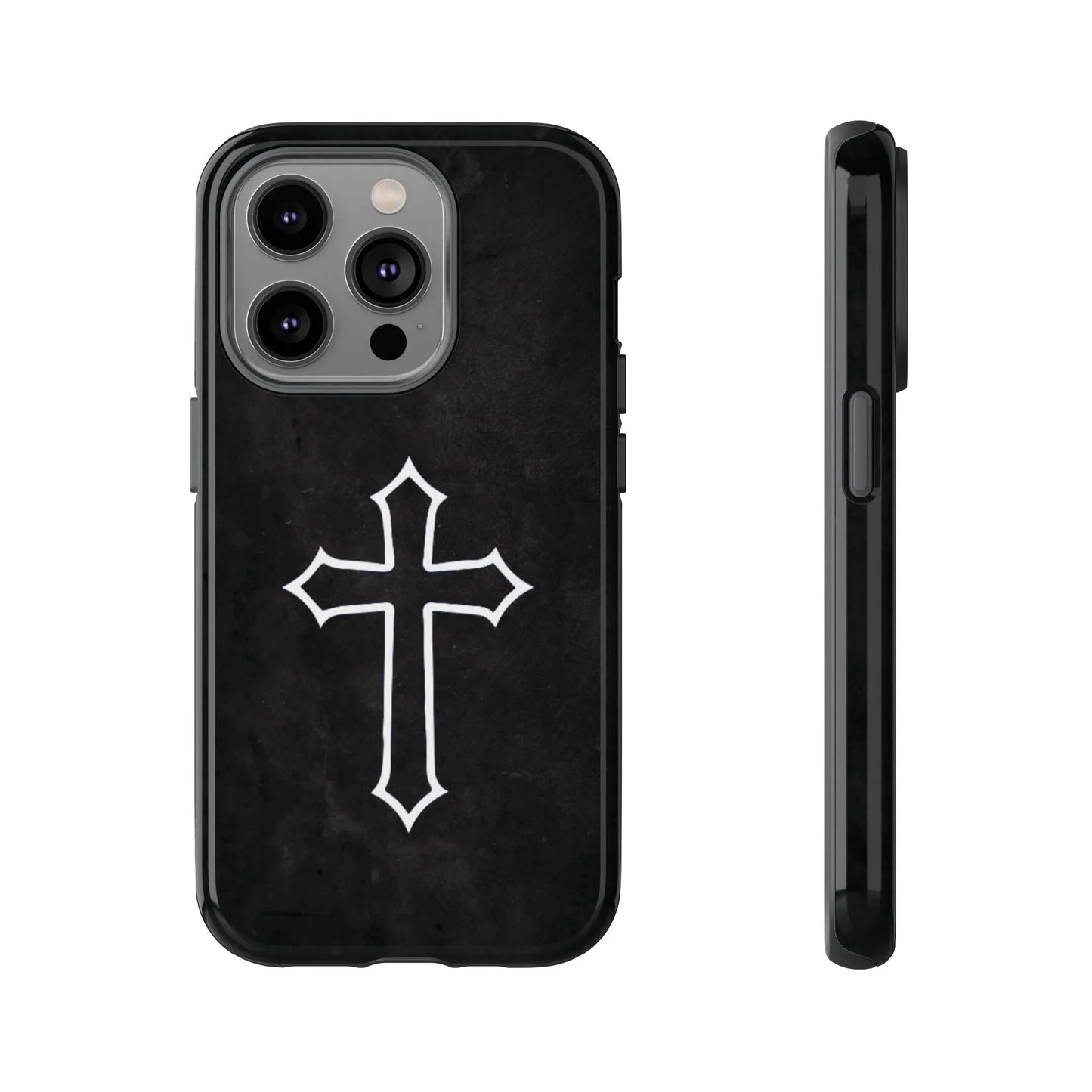 Black Christian Cross Phone Case - Glossy Edition - Sheep Of Jesus