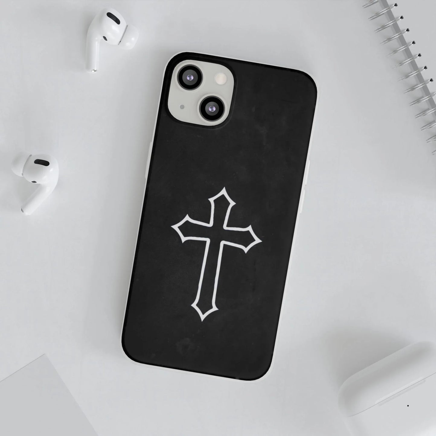 Black Christian Cross Phone Case - Flexible Edition - Sheep Of Jesus