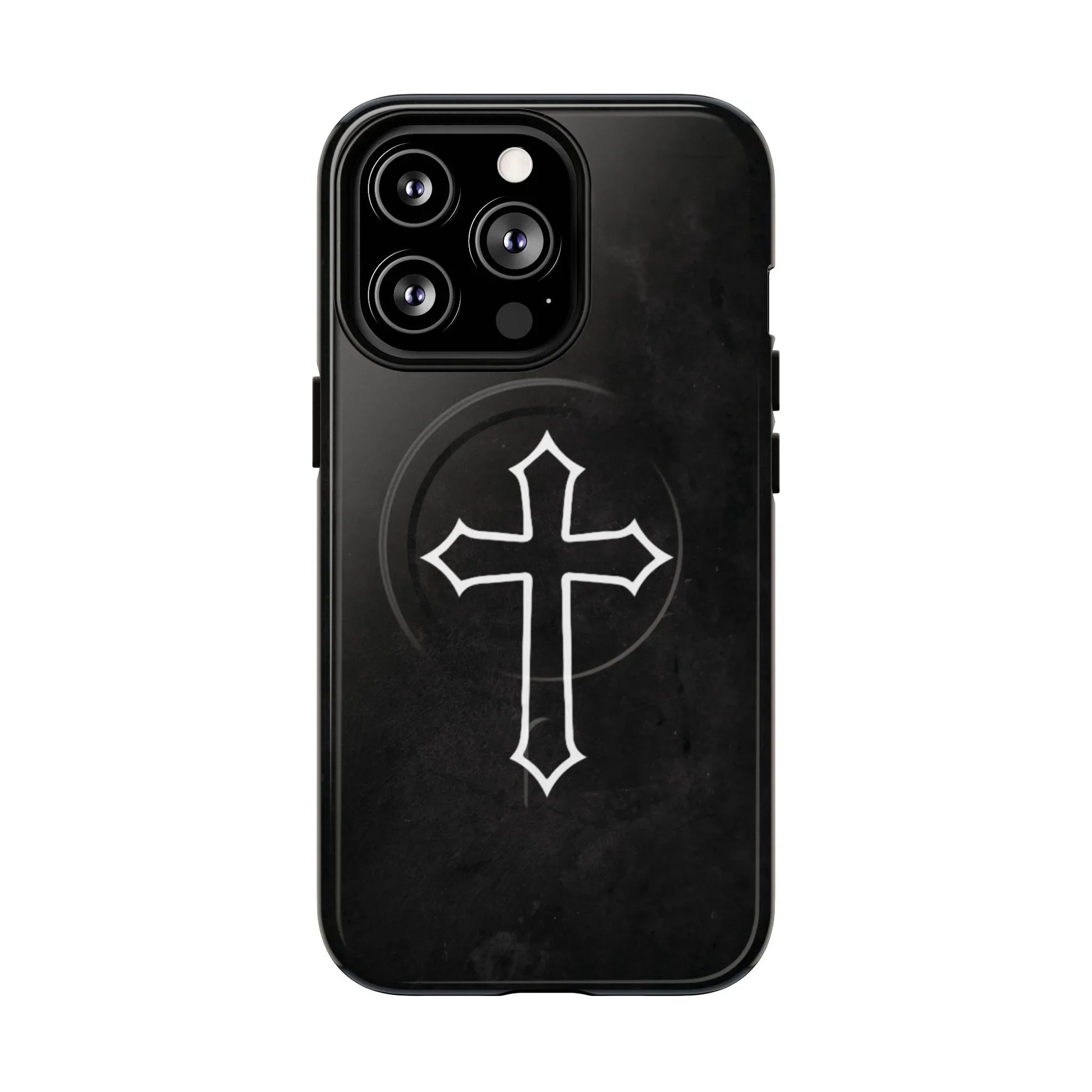 Black Christian Cross Phone Case - Matte/Glossy Edition + Magnetic - Sheep Of Jesus