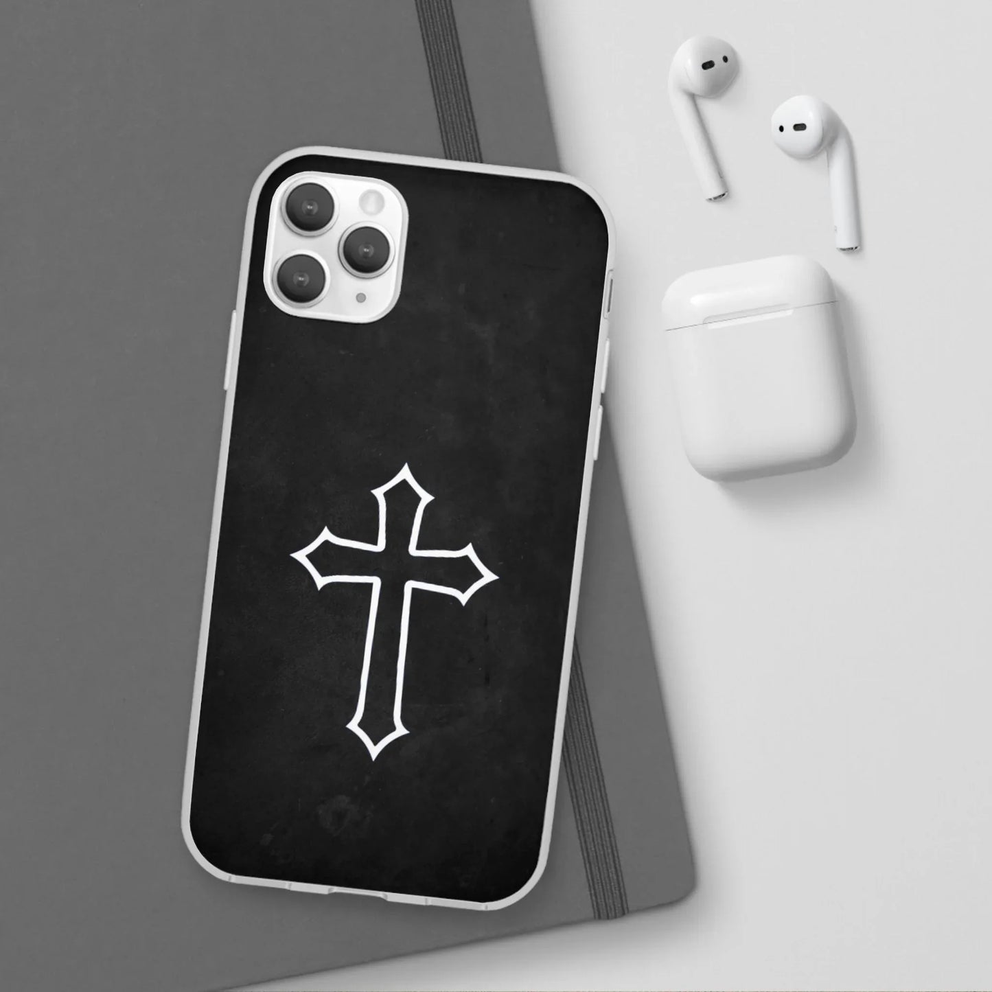 Black Christian Cross Phone Case - Flexible Edition - Sheep Of Jesus