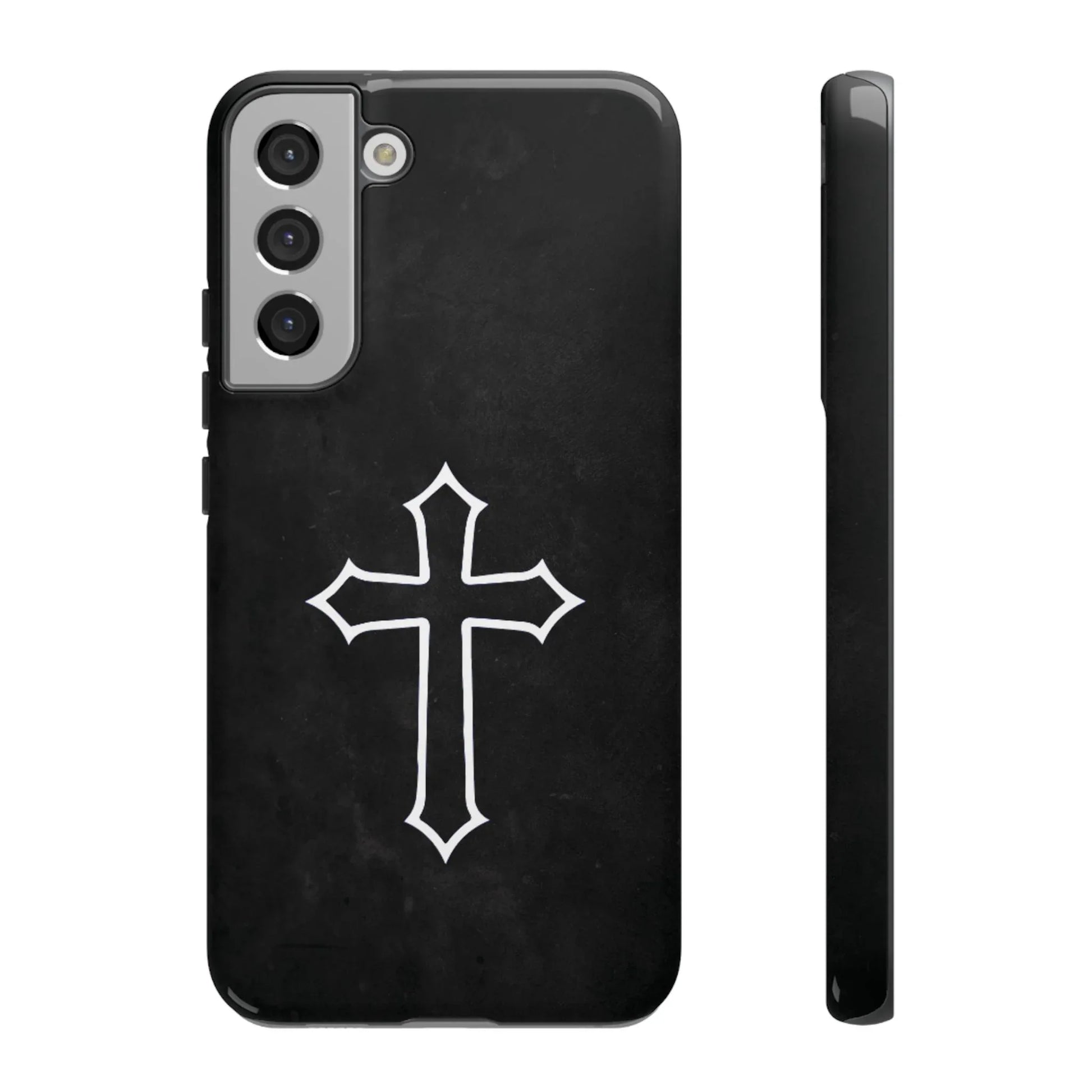 Black Christian Cross Phone Case - Glossy Edition - Sheep Of Jesus