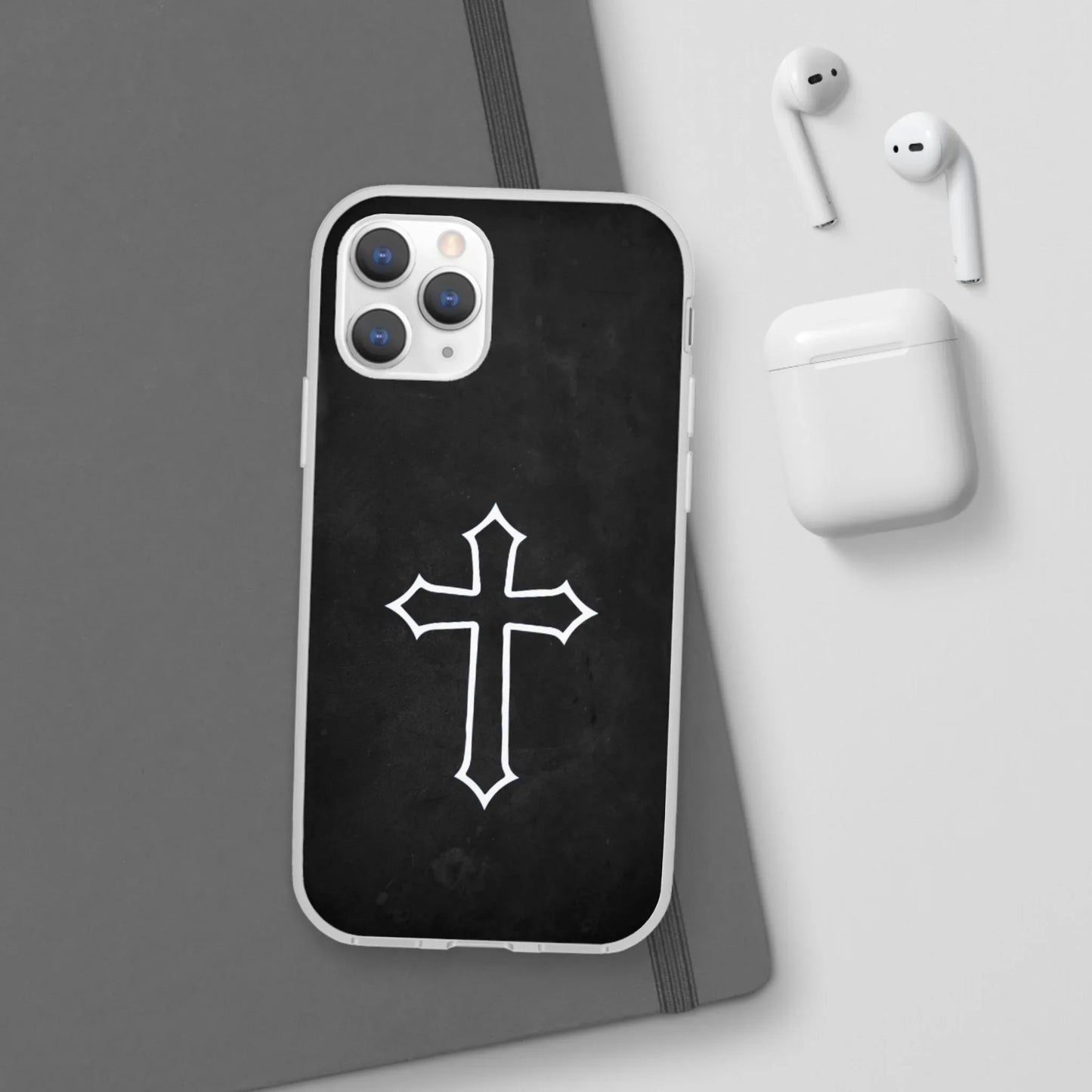 Black Christian Cross Phone Case - Flexible Edition - Sheep Of Jesus