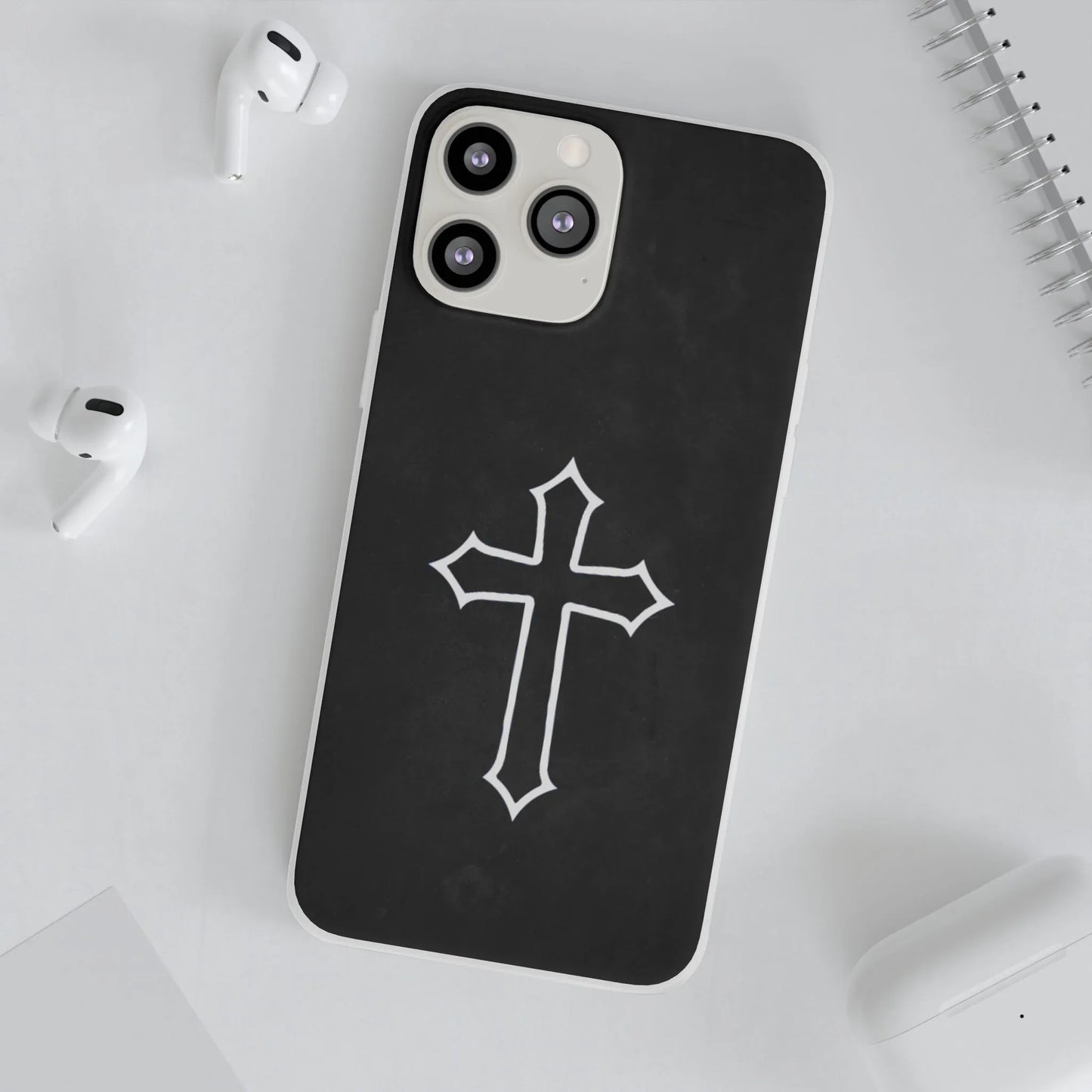 Black Christian Cross Phone Case - Flexible Edition - Sheep Of Jesus