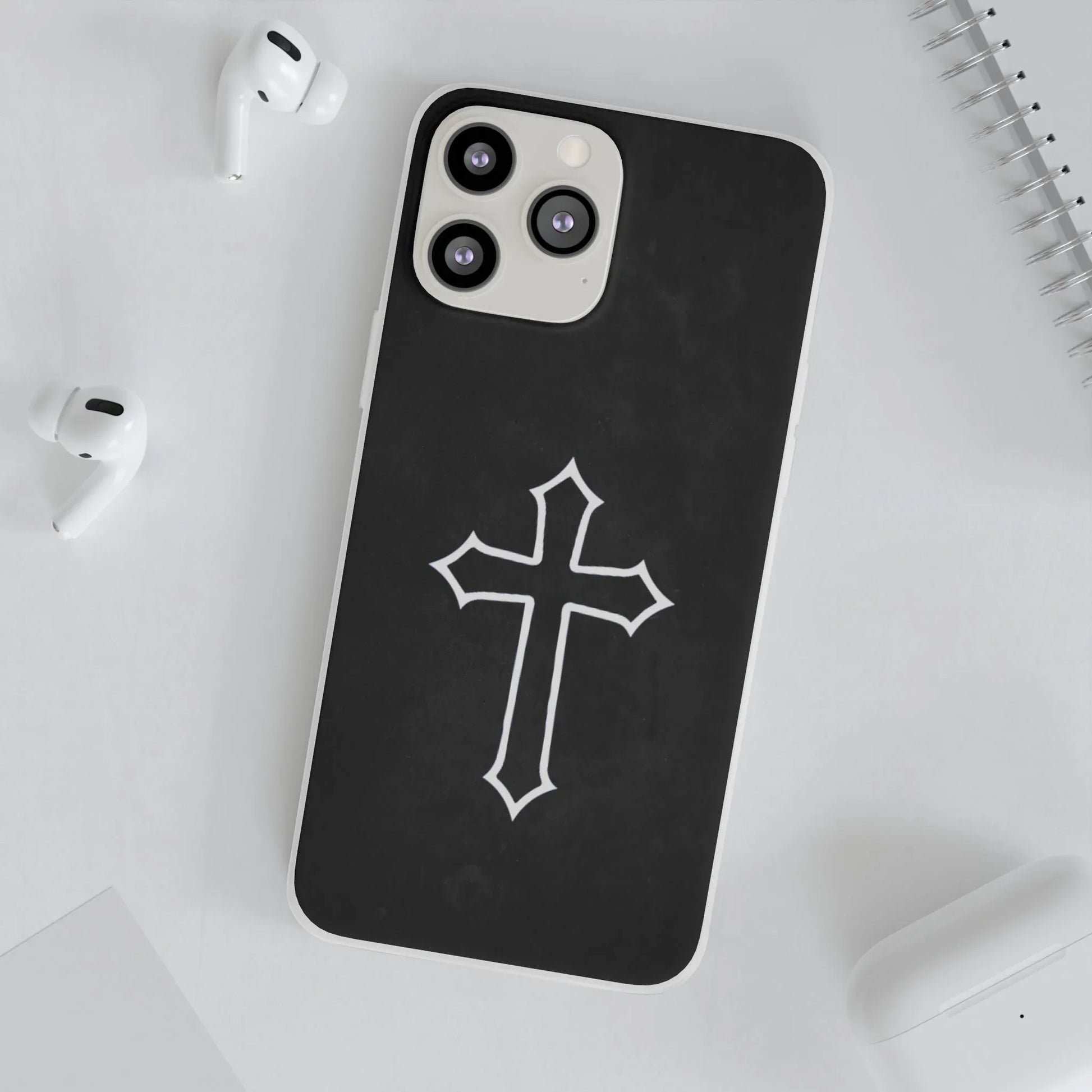 Black Christian Cross Phone Case - Flexible Edition - Sheep Of Jesus