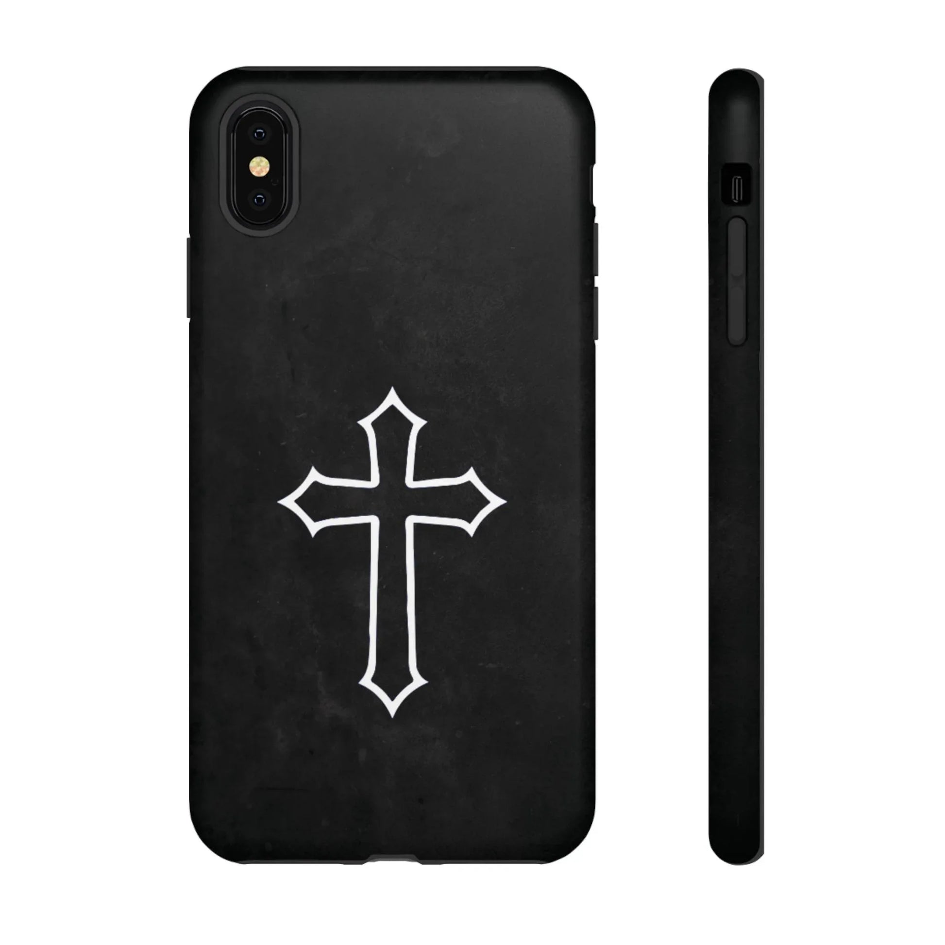 Black Christian Cross Phone Case - Matte Edition - Sheep Of Jesus