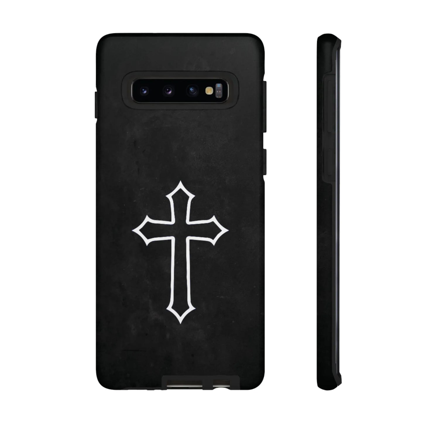 Black Christian Cross Phone Case - Matte Edition - Sheep Of Jesus