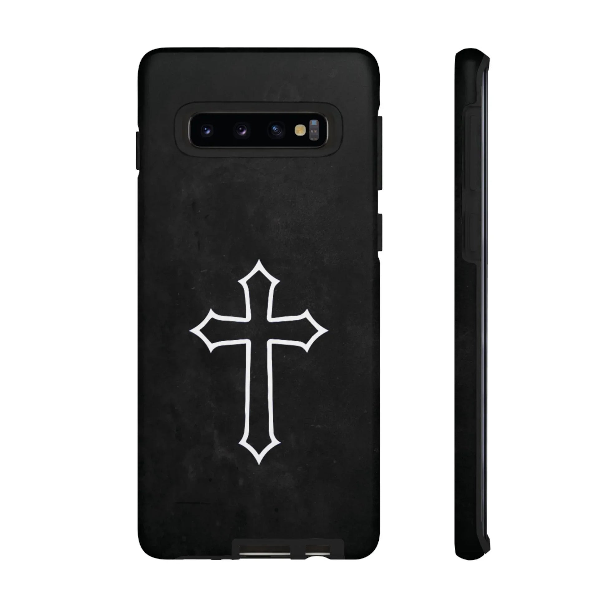 Black Christian Cross Phone Case - Matte Edition - Sheep Of Jesus