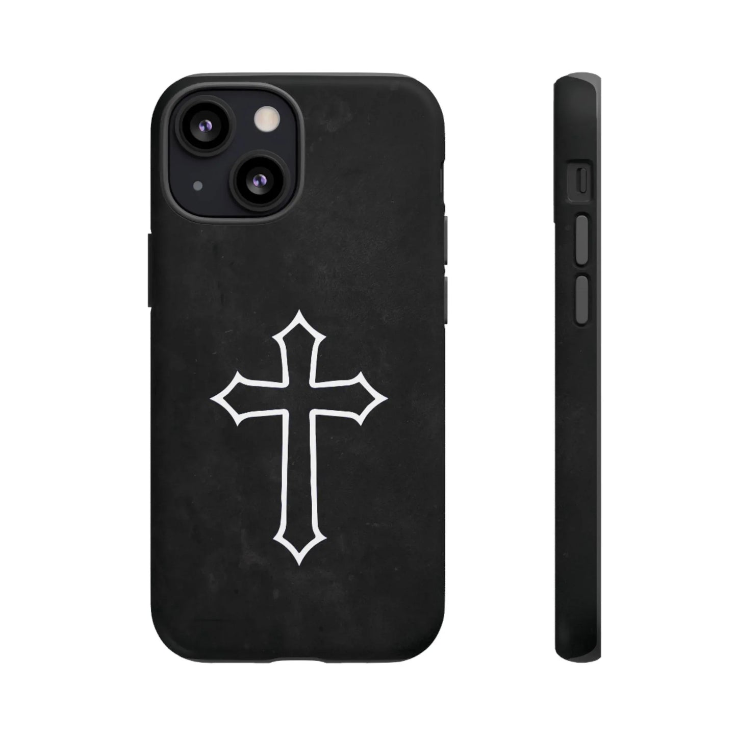Black Christian Cross Phone Case - Matte Edition - Sheep Of Jesus