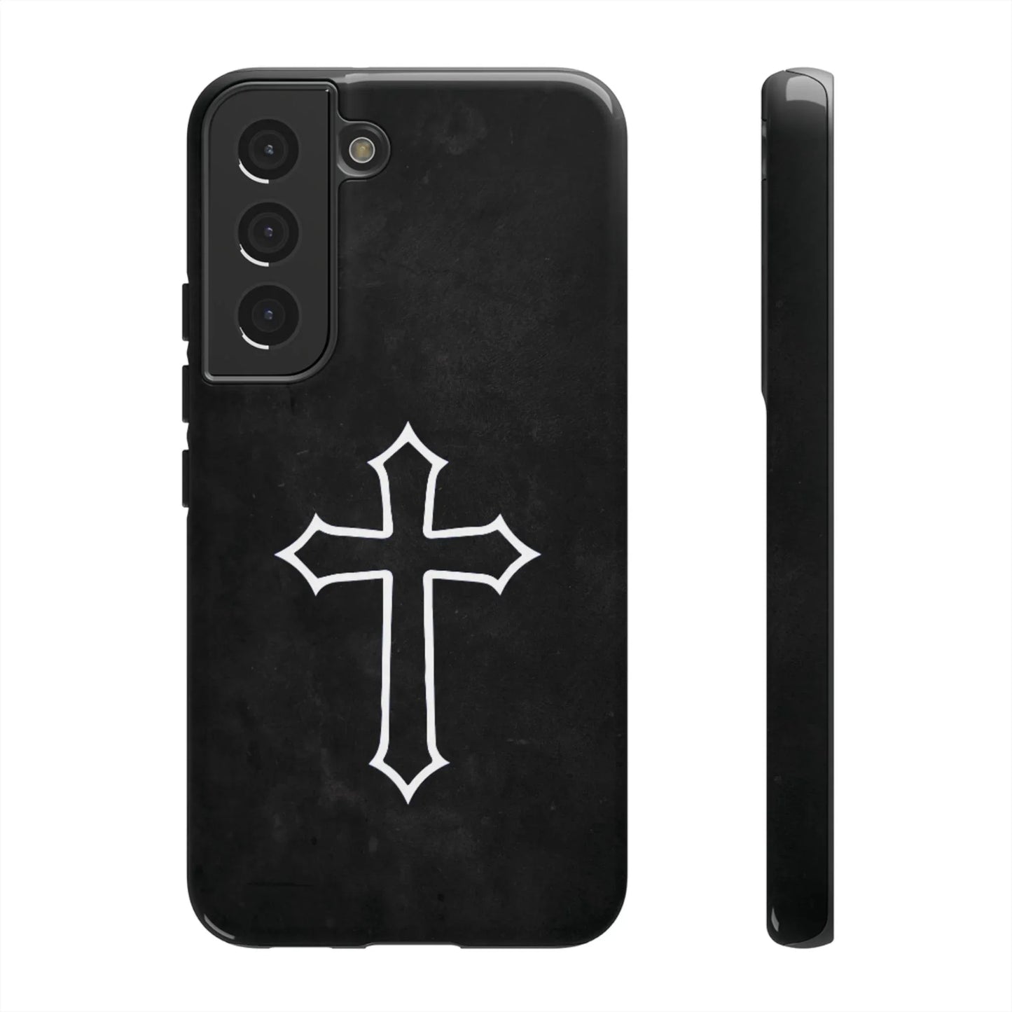 Black Christian Cross Phone Case - Glossy Edition - Sheep Of Jesus