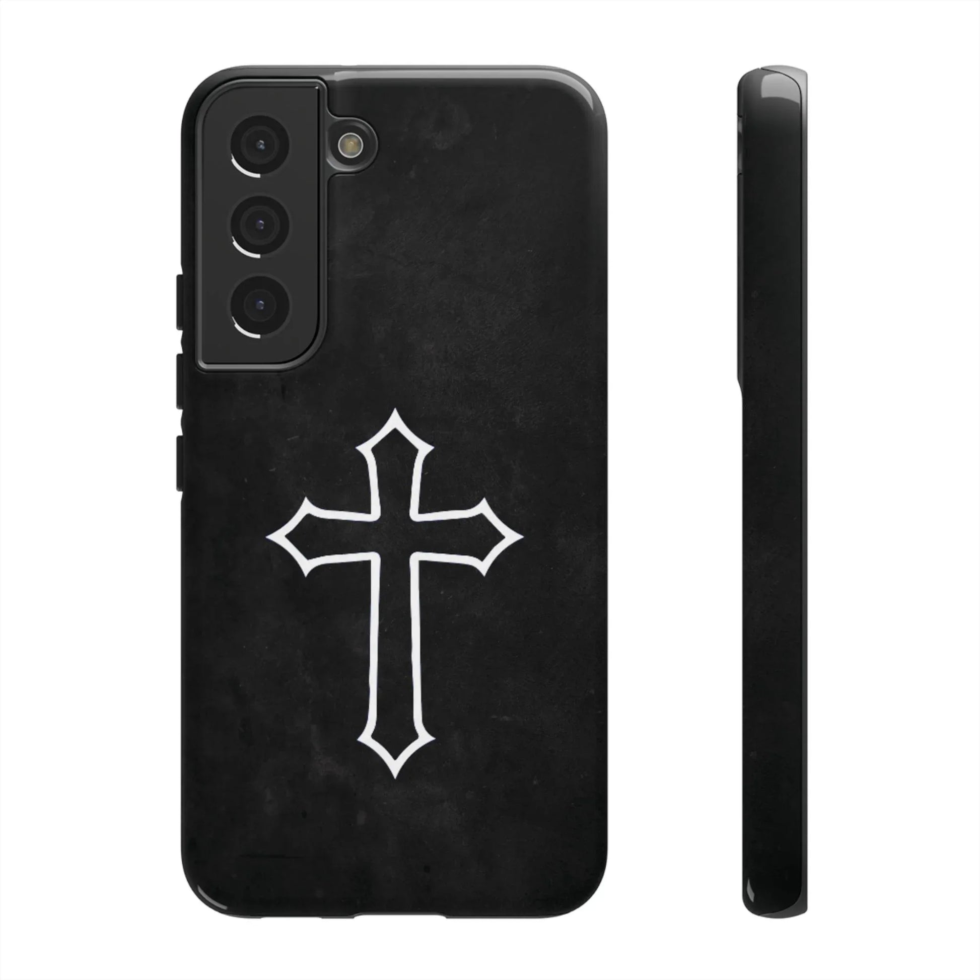 Black Christian Cross Phone Case - Glossy Edition - Sheep Of Jesus