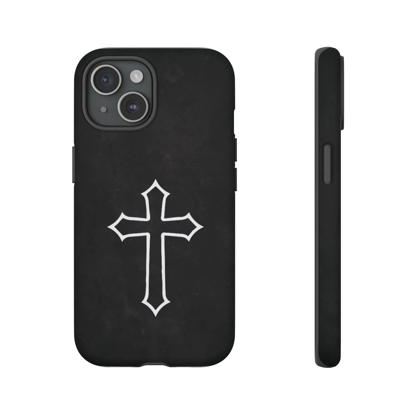 Black Christian Cross Phone Case - Matte Edition - Sheep Of Jesus