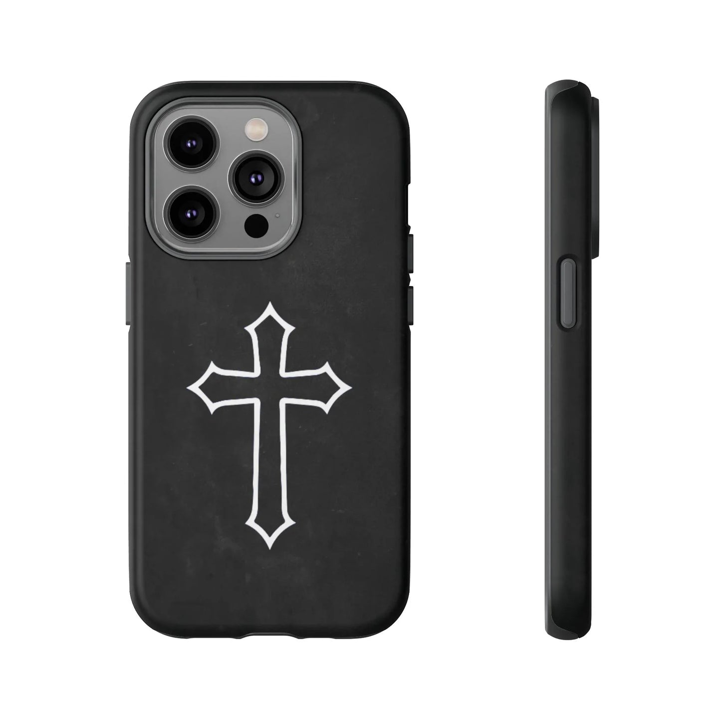 Black Christian Cross Phone Case - Matte Edition - Sheep Of Jesus