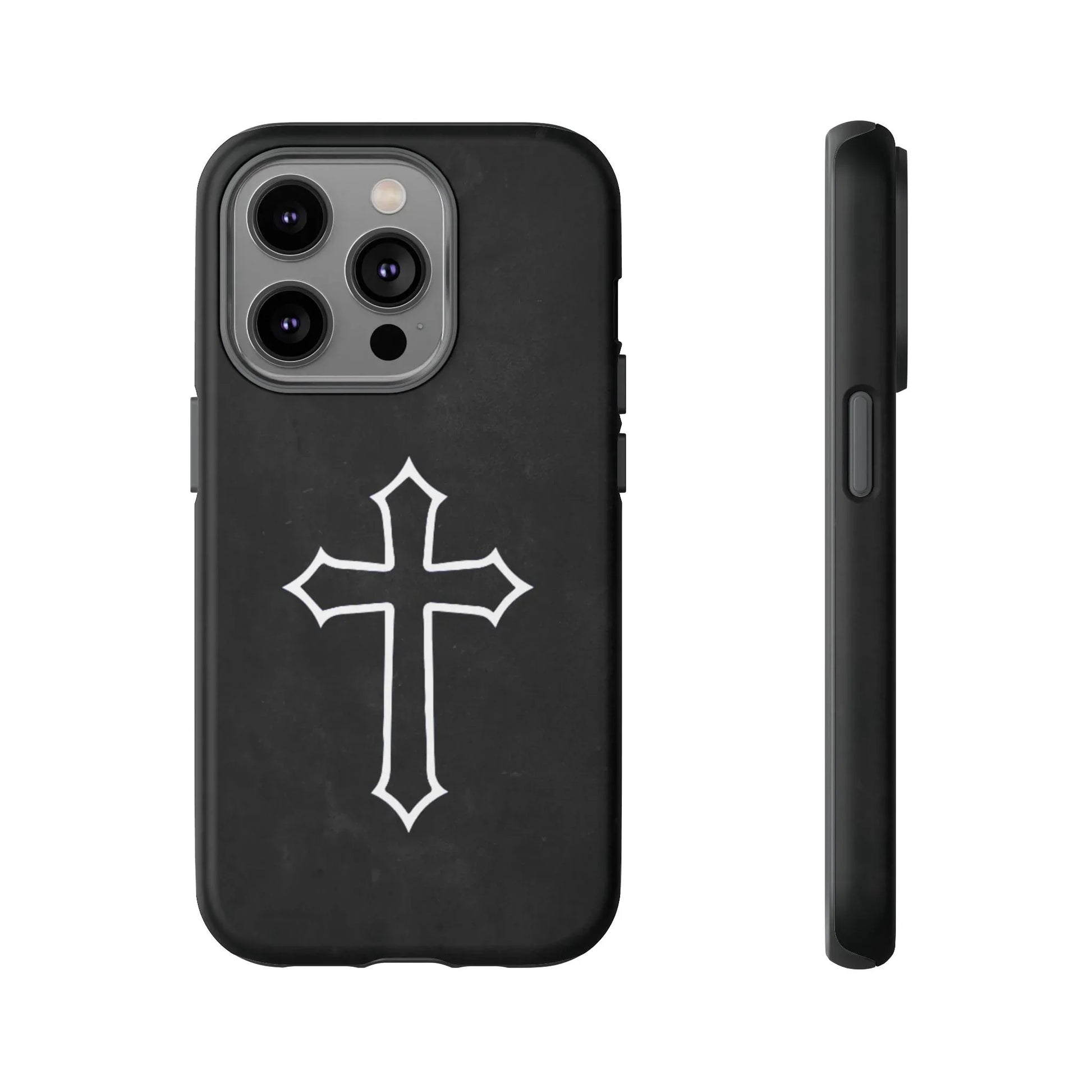 Black Christian Cross Phone Case - Matte Edition - Sheep Of Jesus