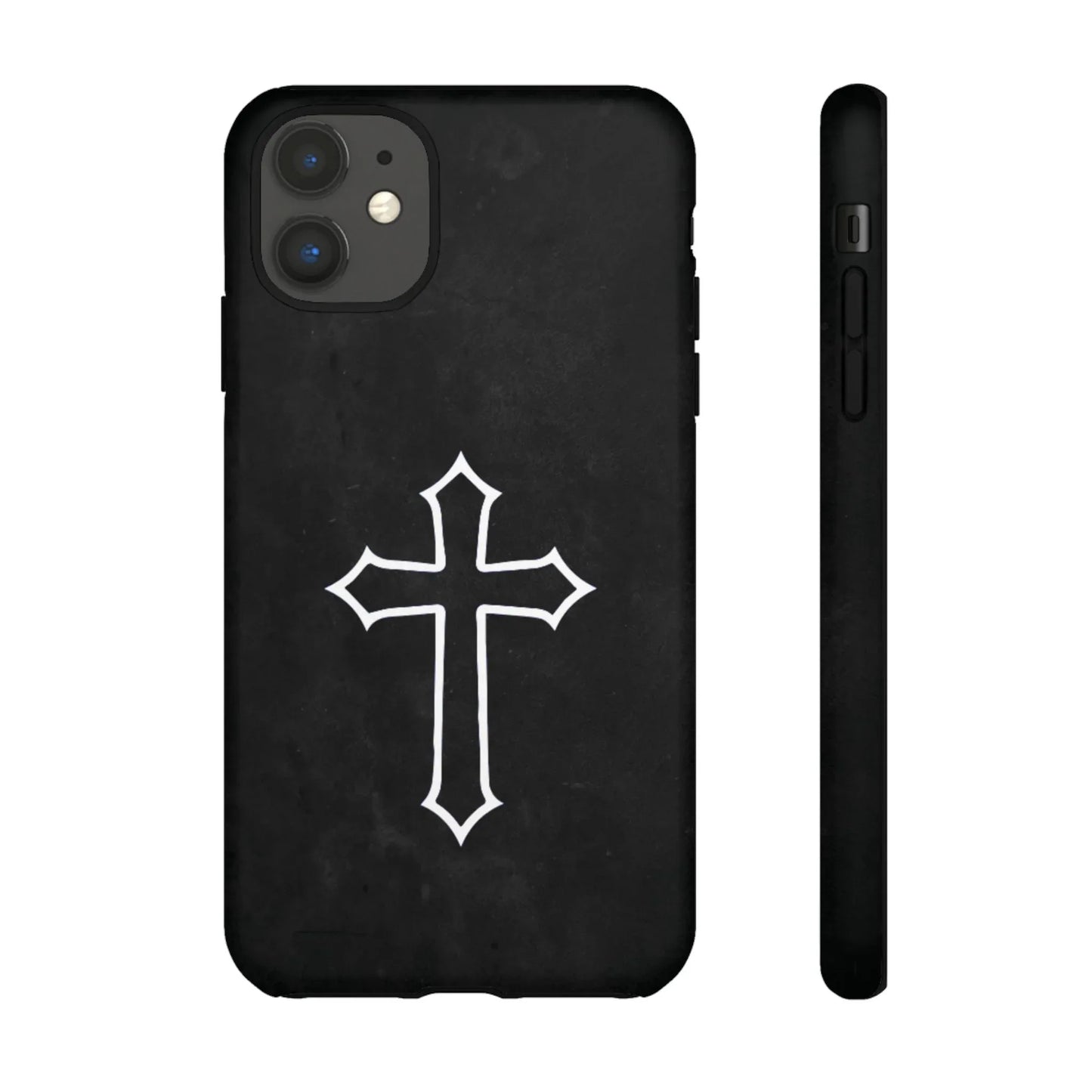 Black Christian Cross Phone Case - Matte Edition - Sheep Of Jesus