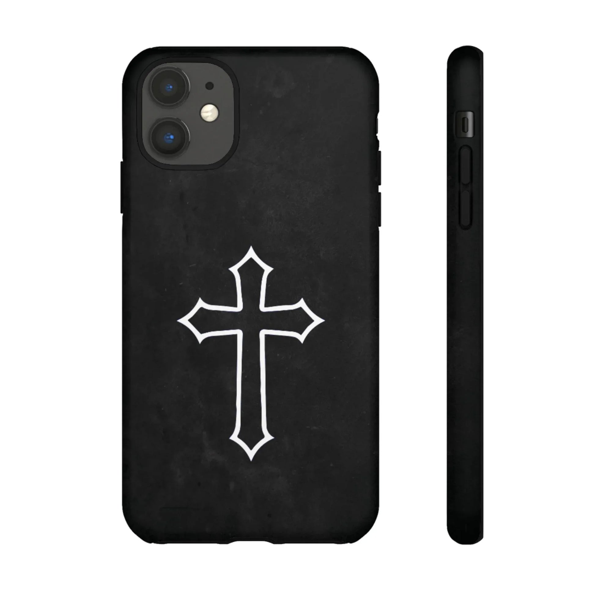 Black Christian Cross Phone Case - Matte Edition - Sheep Of Jesus