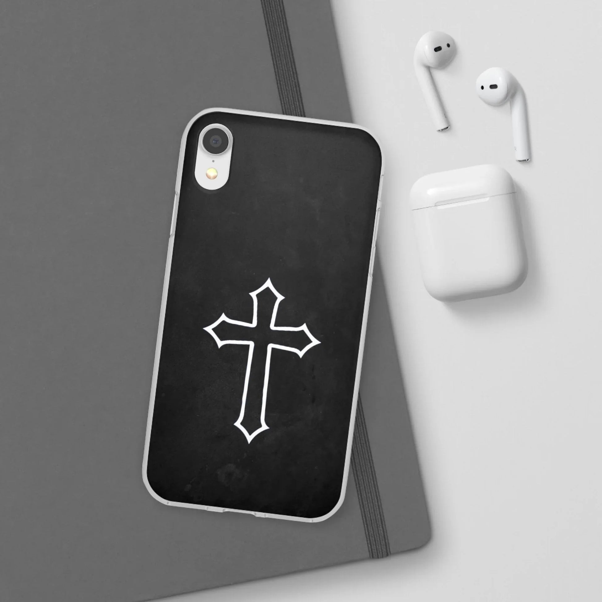 Black Christian Cross Phone Case - Flexible Edition - Sheep Of Jesus