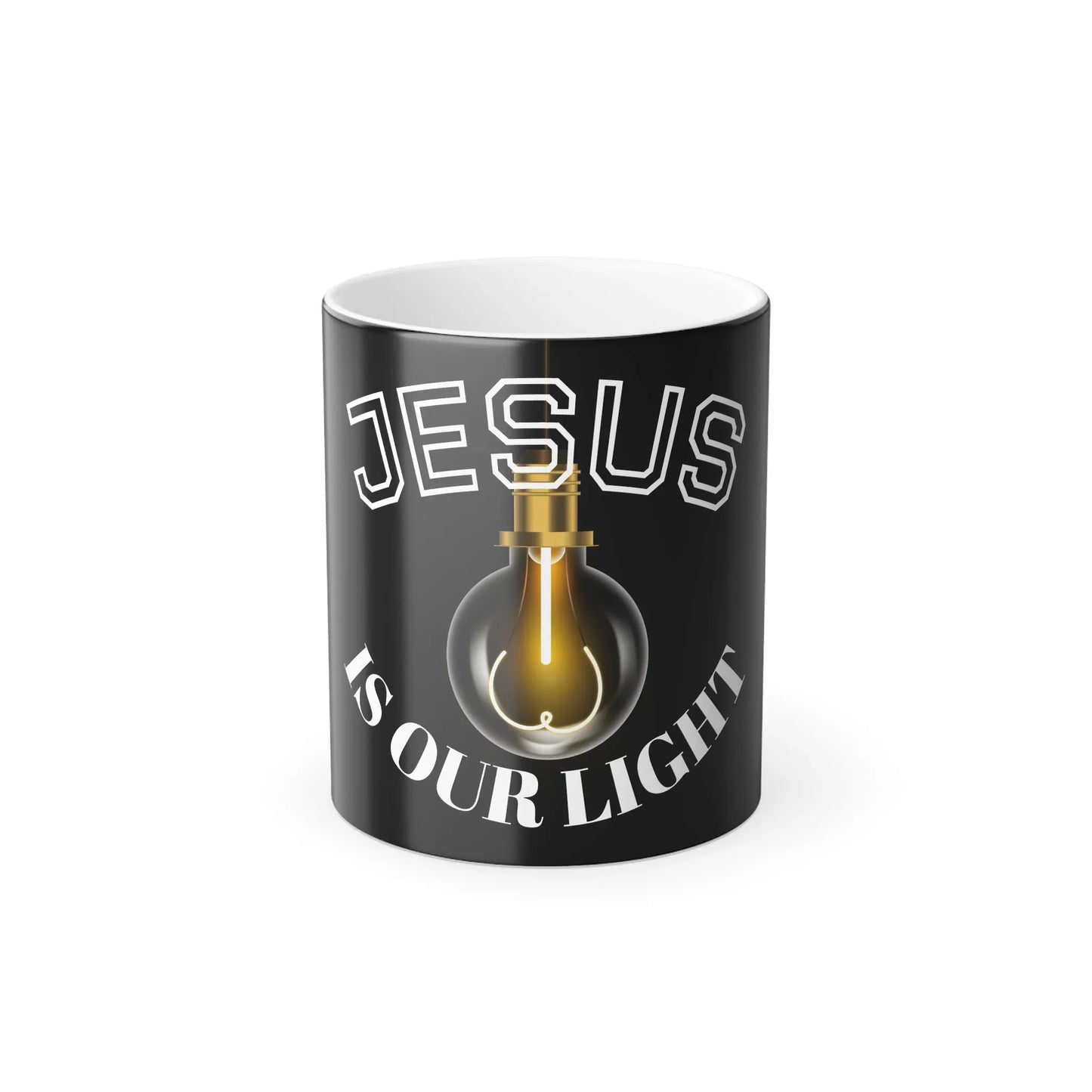 Light-Up Color Changing Mug - Jesus is Our Light, Inspirational Gift, Coffee Mug, Heat Reactive Mug, Spiritual Decor, Unique Drinkware - Sheep Of Jesus