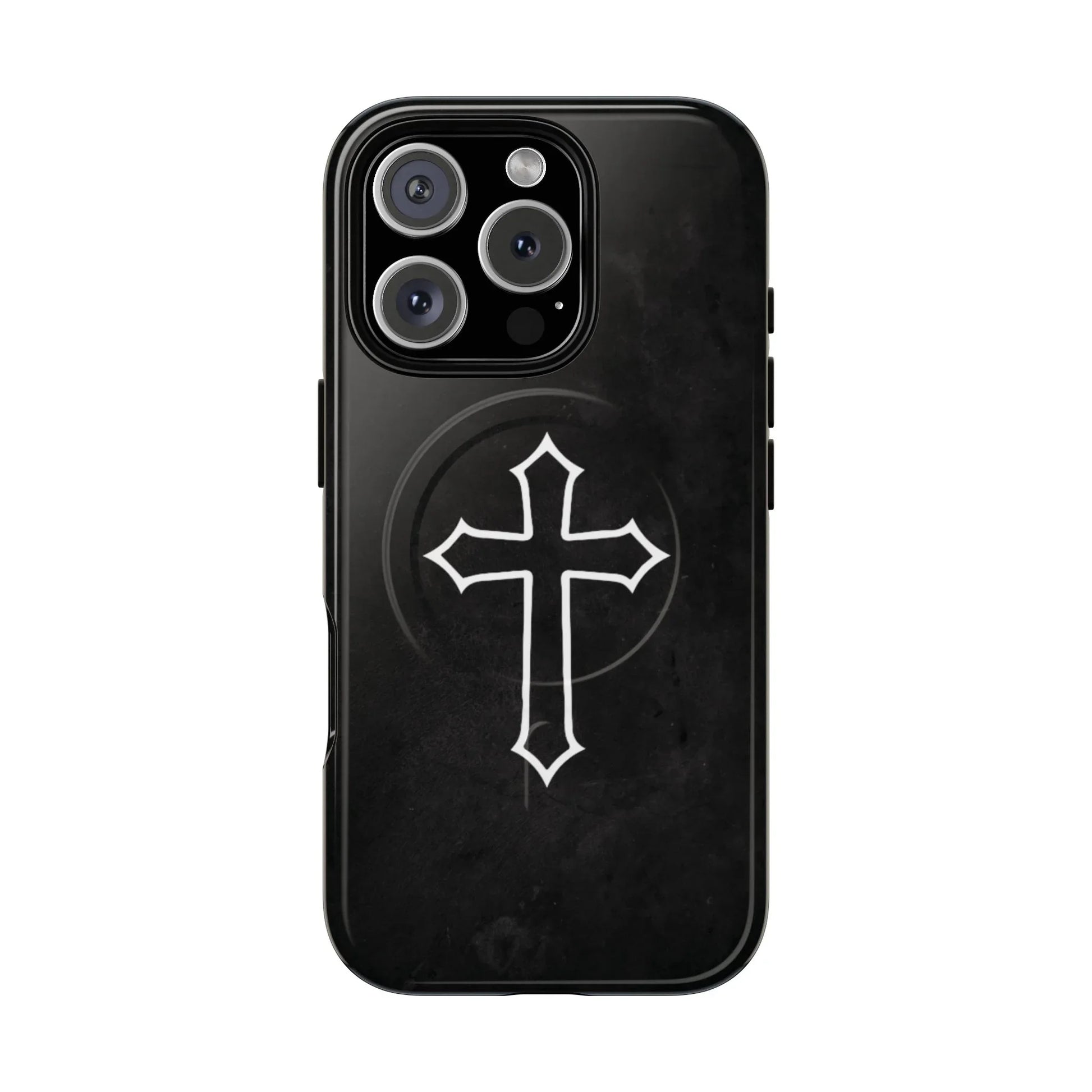 Black Christian Cross Phone Case - Matte/Glossy Edition + Magnetic - Sheep Of Jesus
