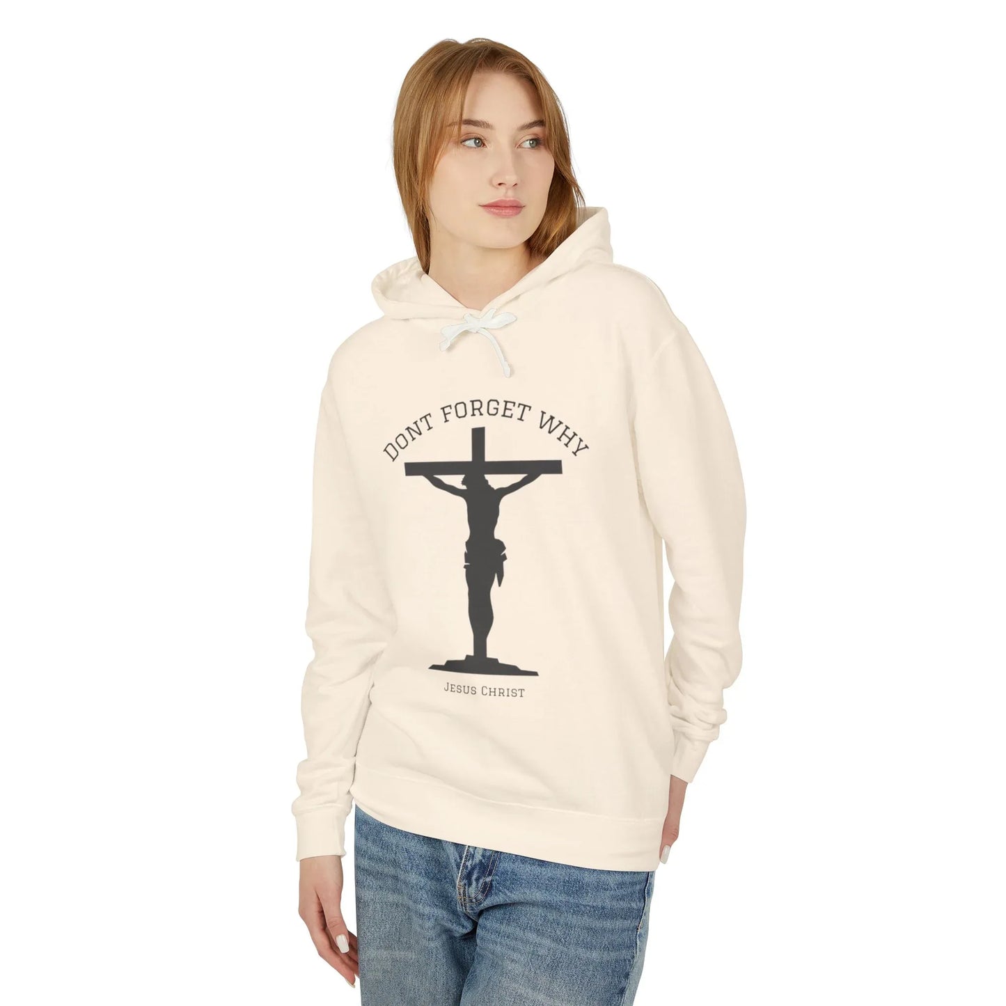 "Don't Forget Why", Faith-Inspired Lightweight Hoodie - Sheep Of Jesus