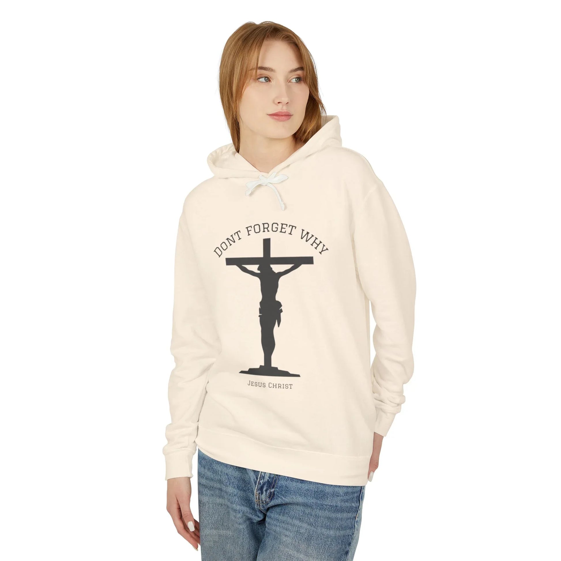 "Don't Forget Why", Faith-Inspired Lightweight Hoodie - Sheep Of Jesus
