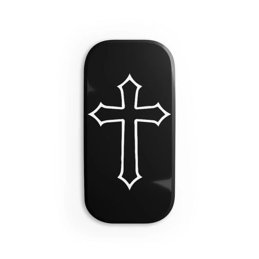 Cross Phone Grip — Black Christian Cross Click-On Stand & Grip - Sheep Of Jesus