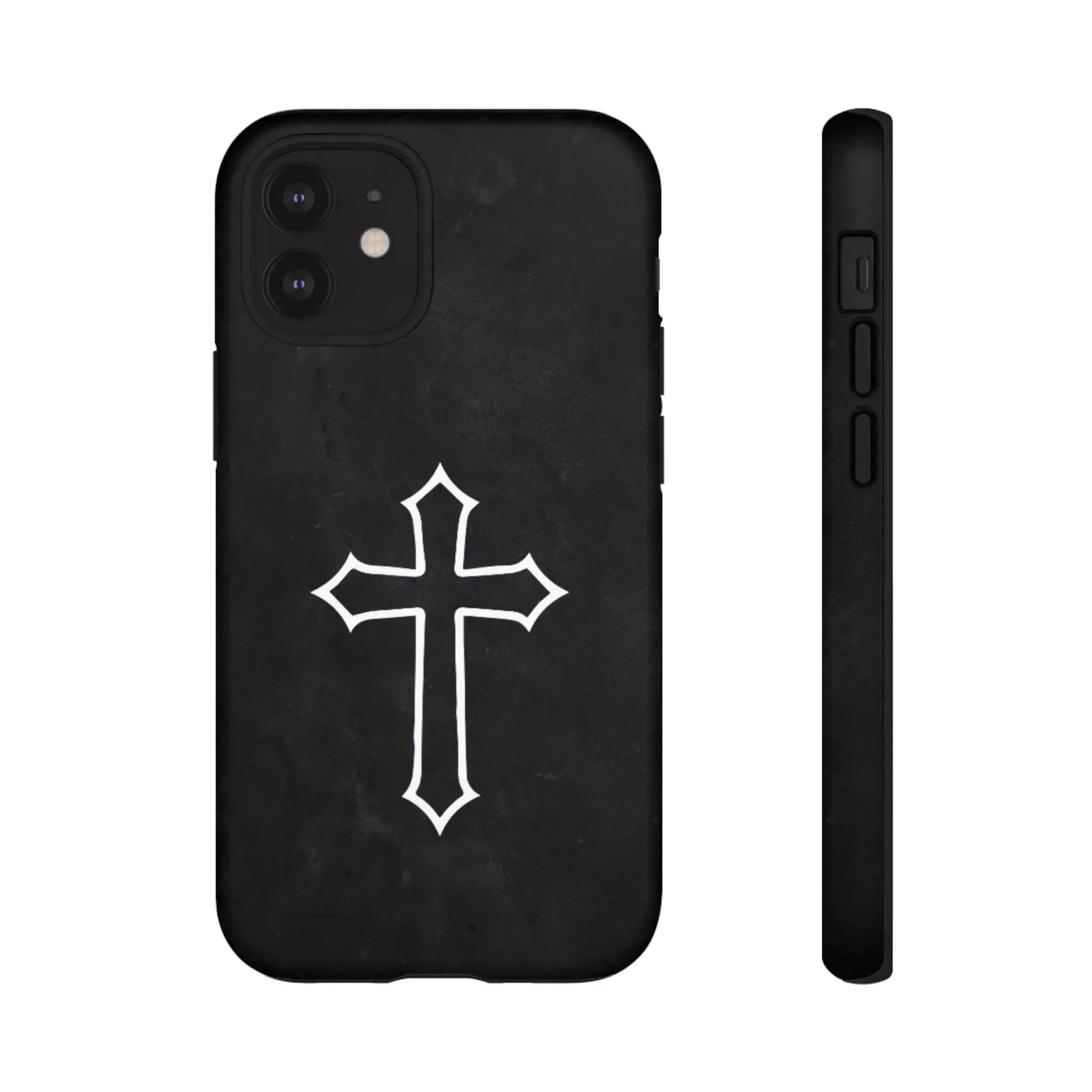 Black Christian Cross Phone Case - Matte Edition - Sheep Of Jesus