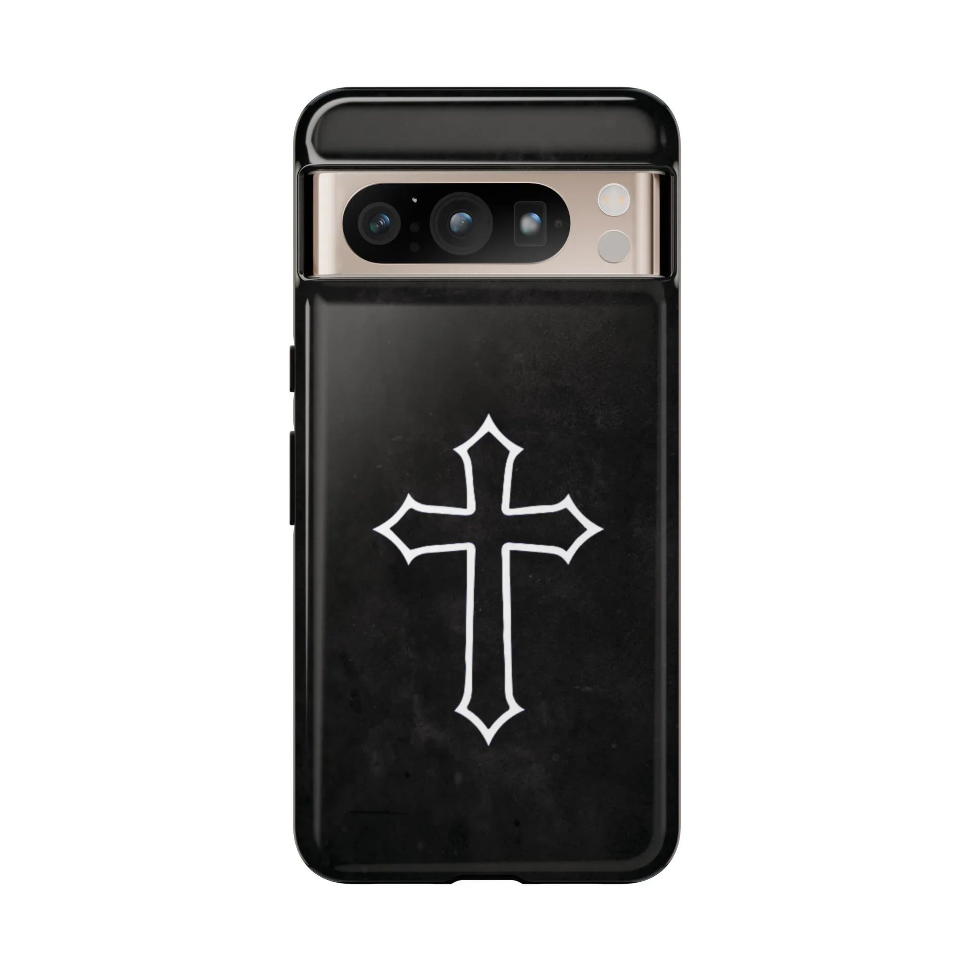 Black Christian Cross Phone Case - Glossy Edition - Sheep Of Jesus