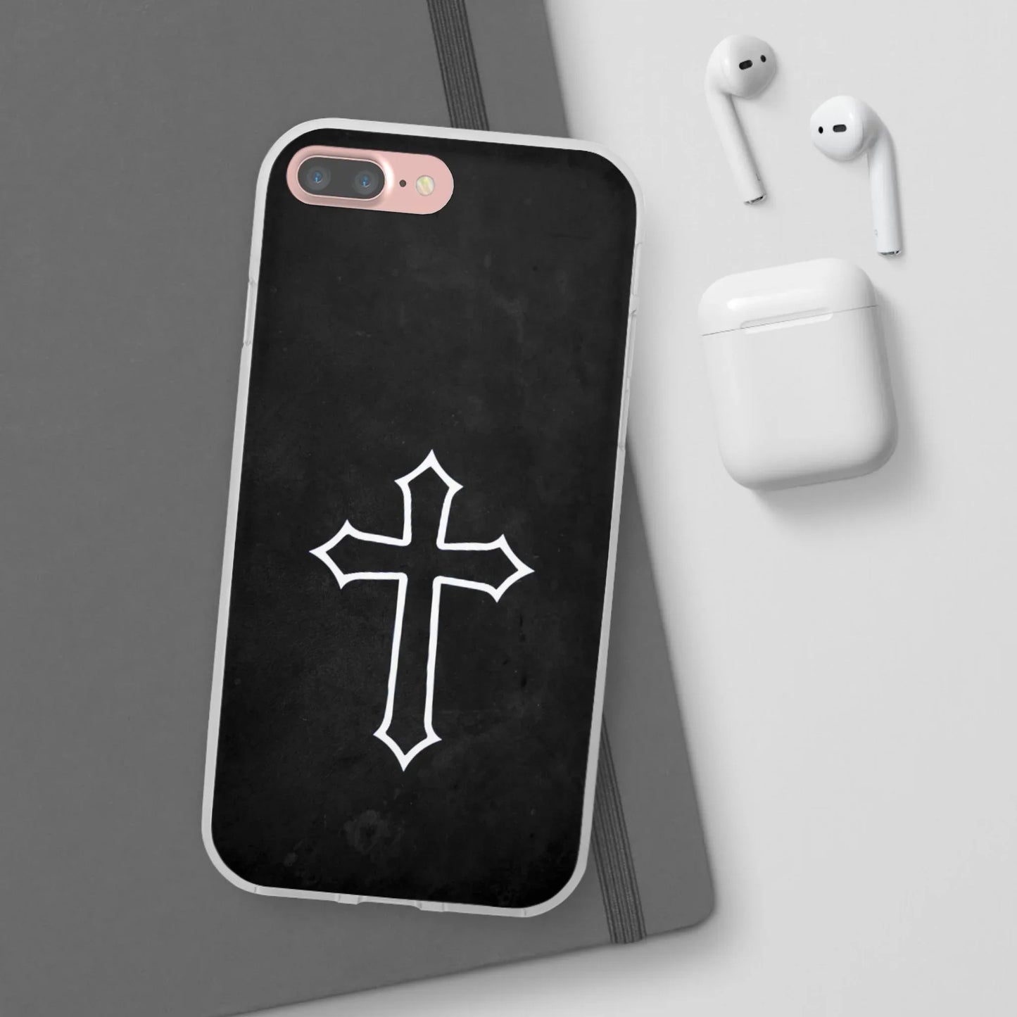 Black Christian Cross Phone Case - Flexible Edition - Sheep Of Jesus