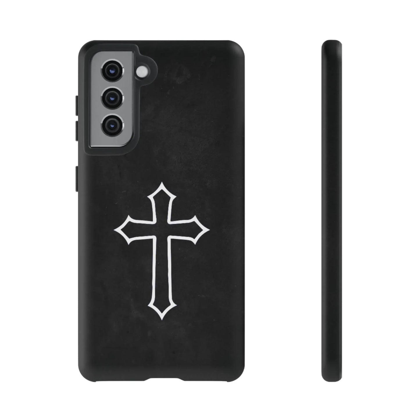 Black Christian Cross Phone Case - Matte Edition - Sheep Of Jesus