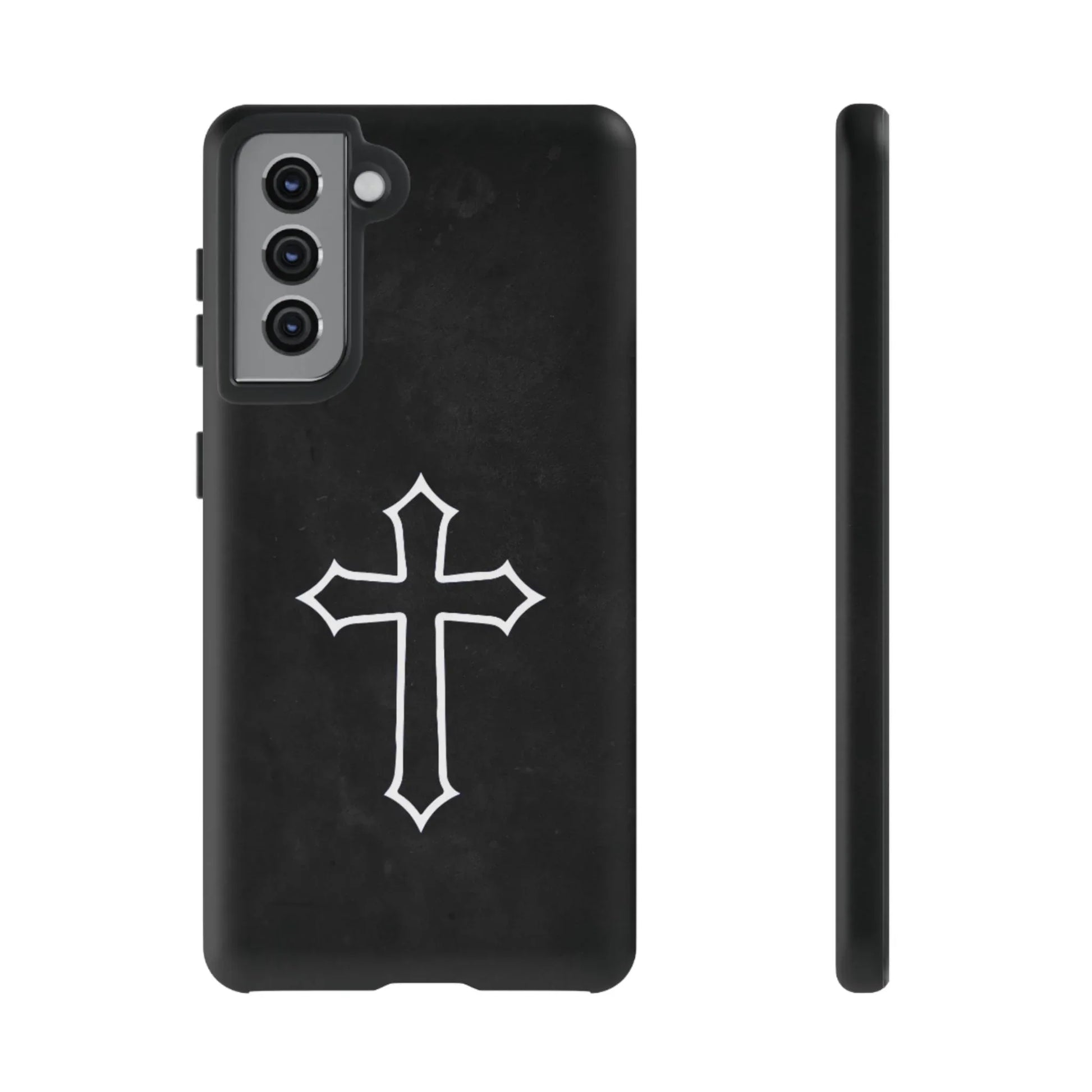 Black Christian Cross Phone Case - Matte Edition - Sheep Of Jesus