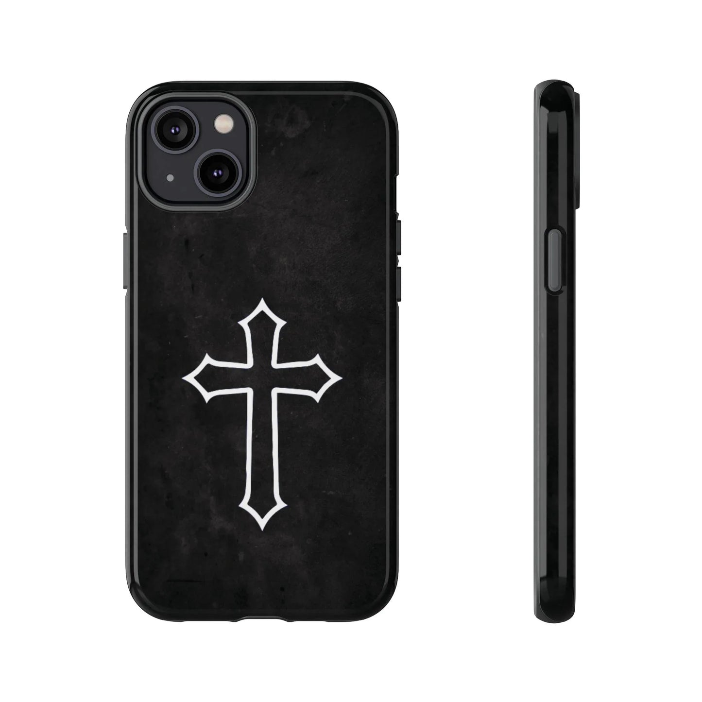 Black Christian Cross Phone Case - Glossy Edition - Sheep Of Jesus
