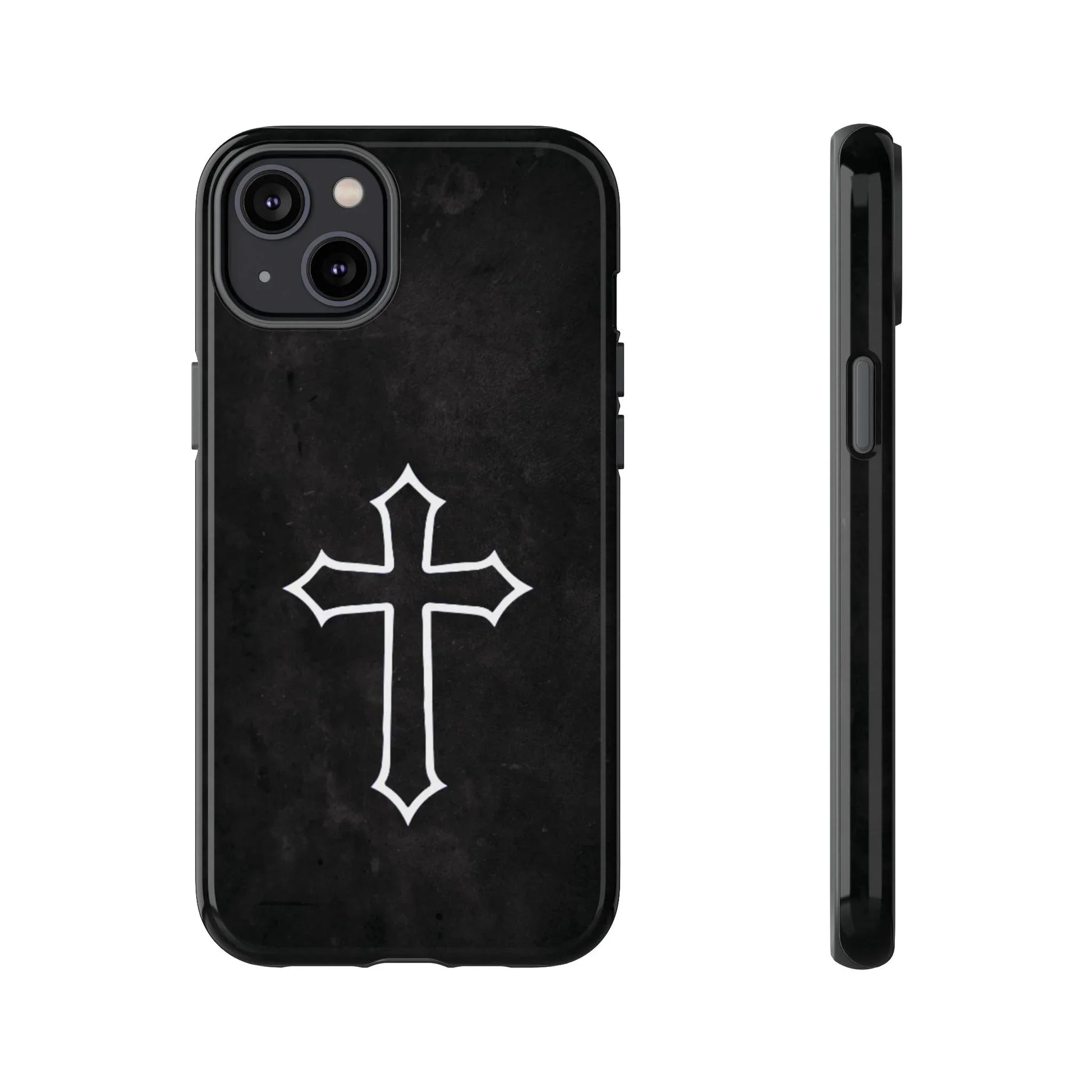 Black Christian Cross Phone Case - Glossy Edition - Sheep Of Jesus
