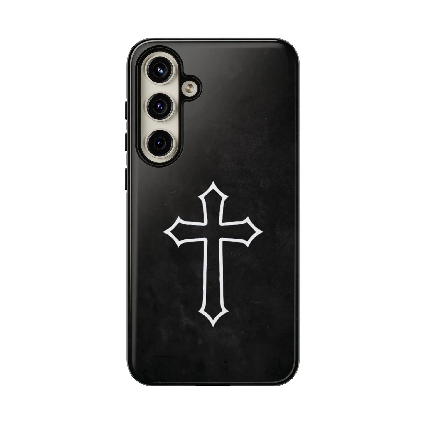 Black Christian Cross Phone Case - Glossy Edition - Sheep Of Jesus
