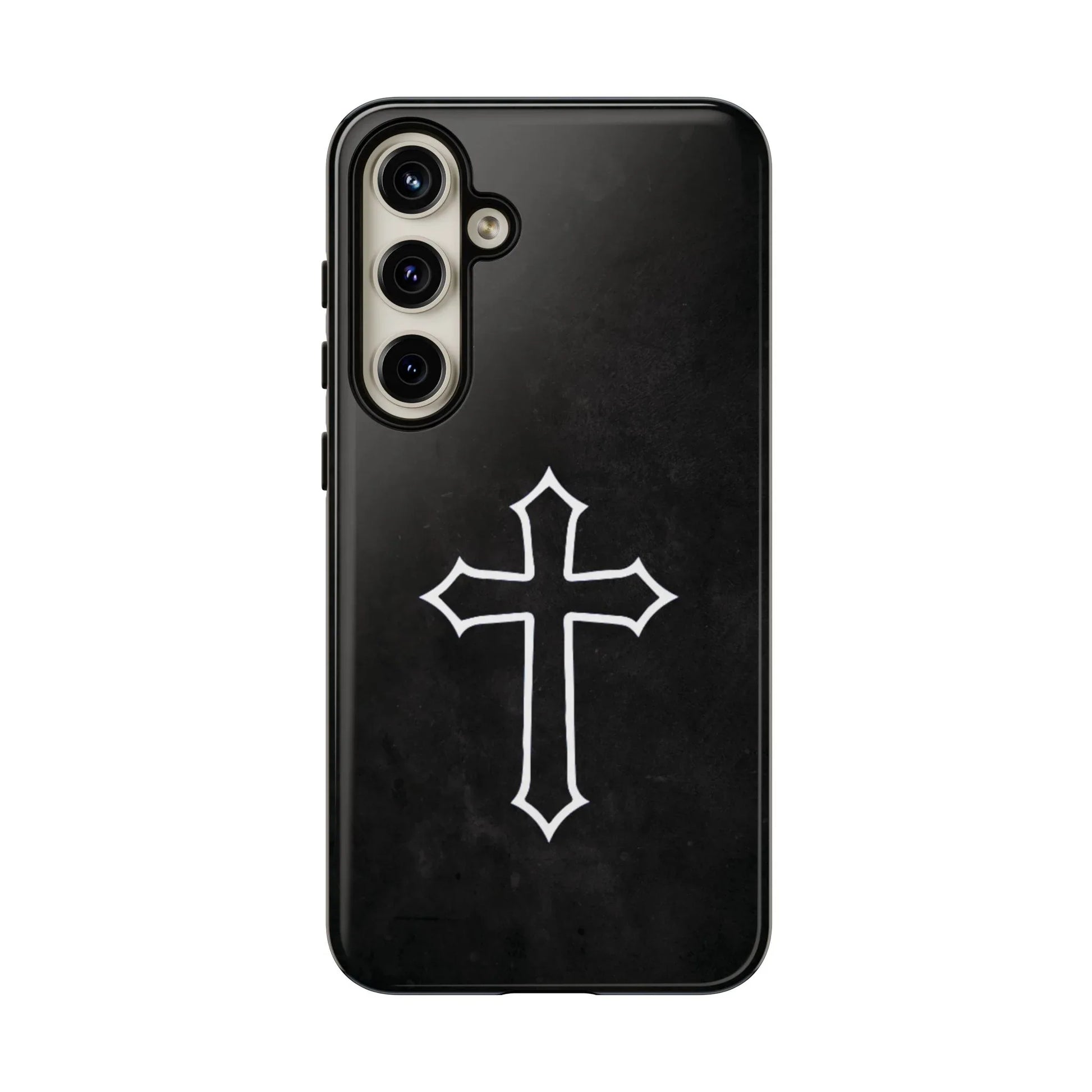 Black Christian Cross Phone Case - Glossy Edition - Sheep Of Jesus
