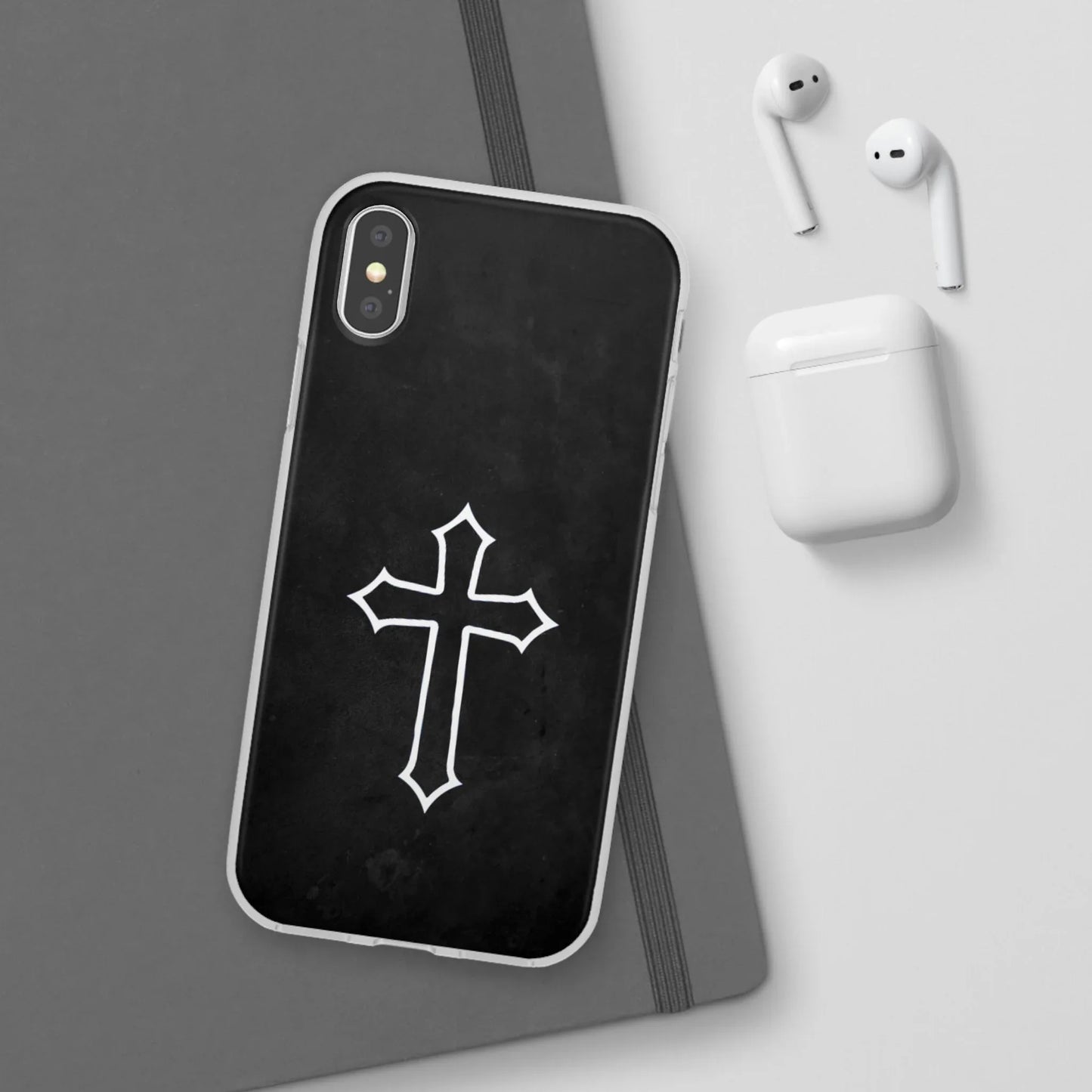 Black Christian Cross Phone Case - Flexible Edition - Sheep Of Jesus