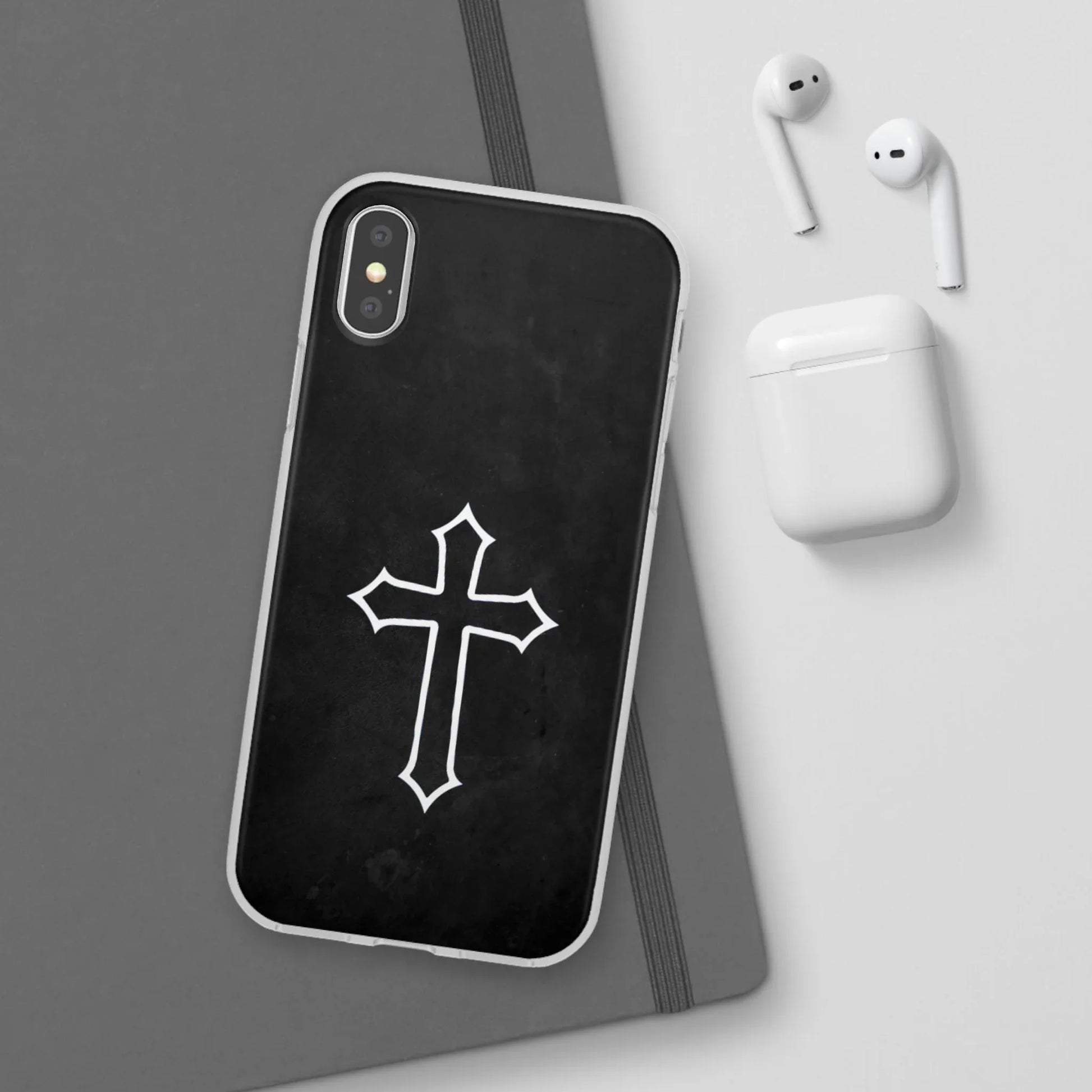 Black Christian Cross Phone Case - Flexible Edition - Sheep Of Jesus